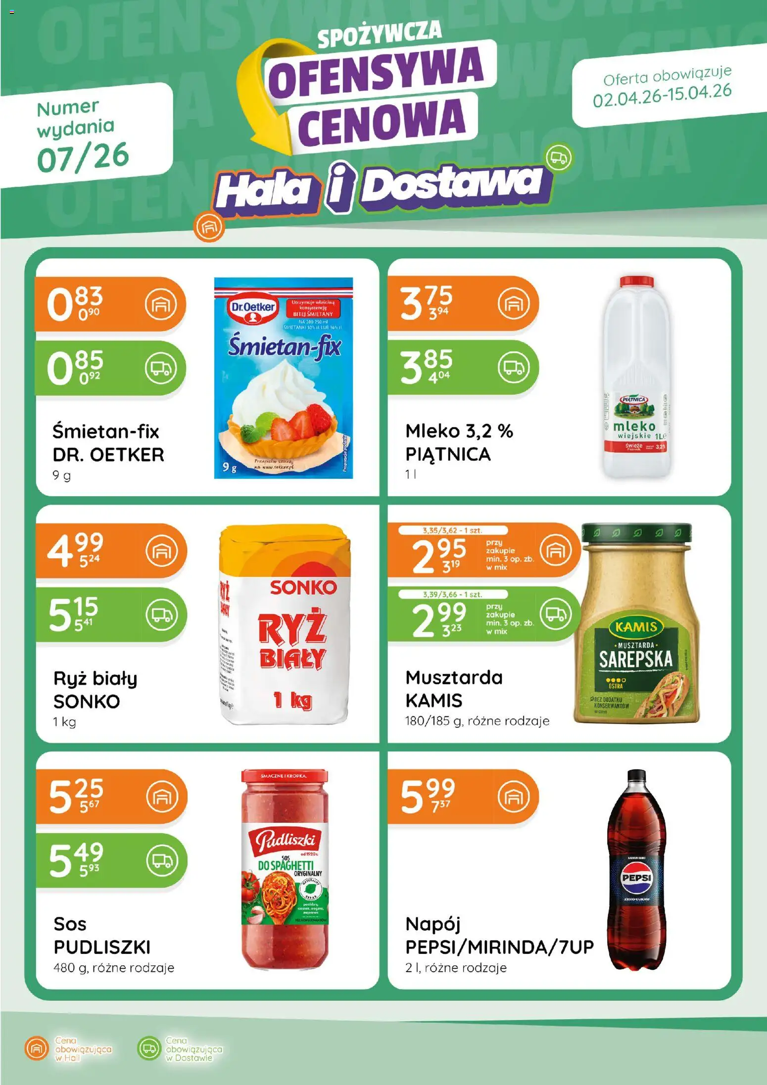 Eurocash gazetka - Ofensywa Spożywcza od 02.04.2026 | Strona: 1 | Produkty: Musztarda, Mleko, Pomidory, Ryż