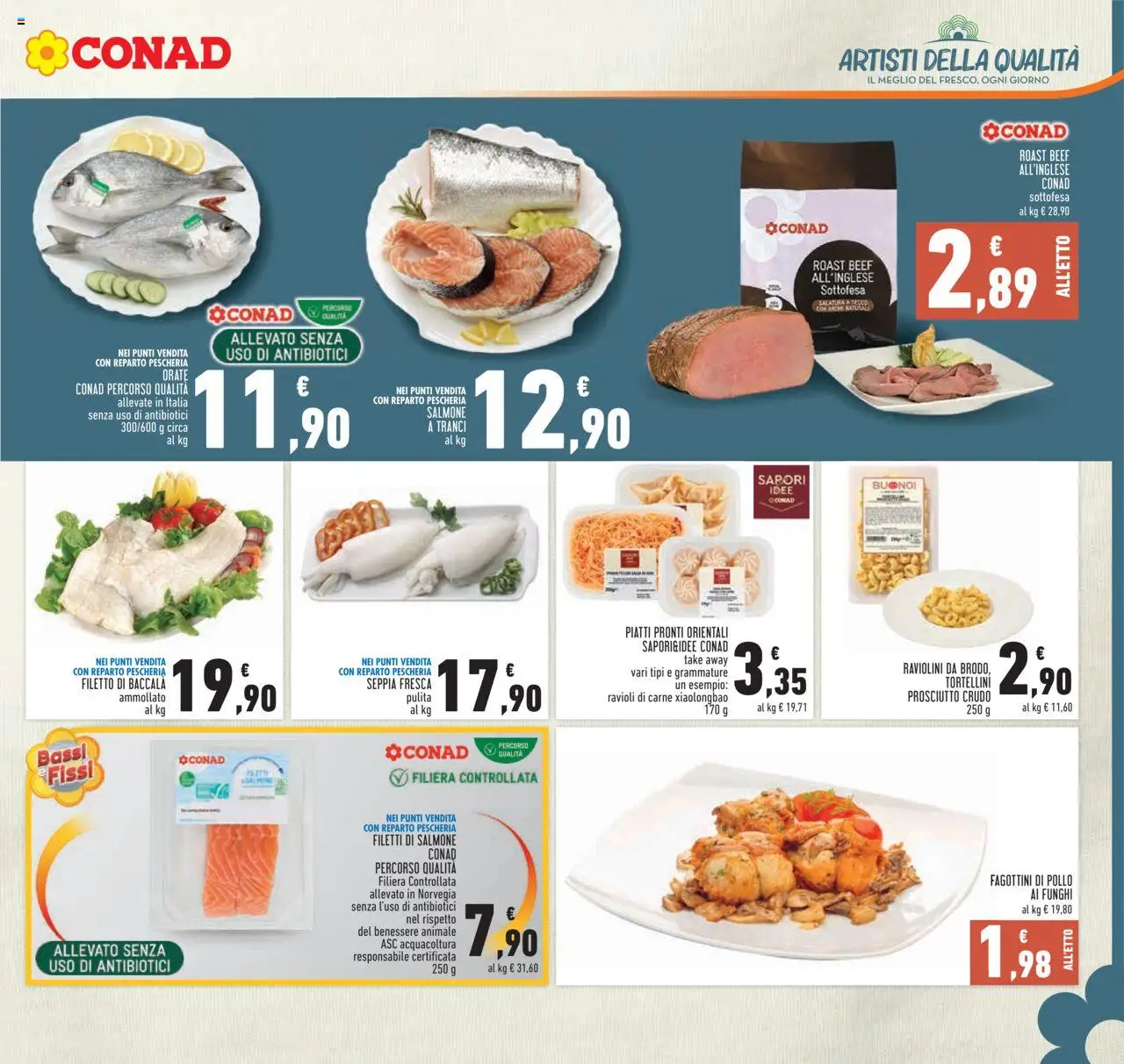 Volantino Conad del 09.10.2025 | Pagina: 9 | Prodotti: Pollo, Salmone, Funghi, Ravioli