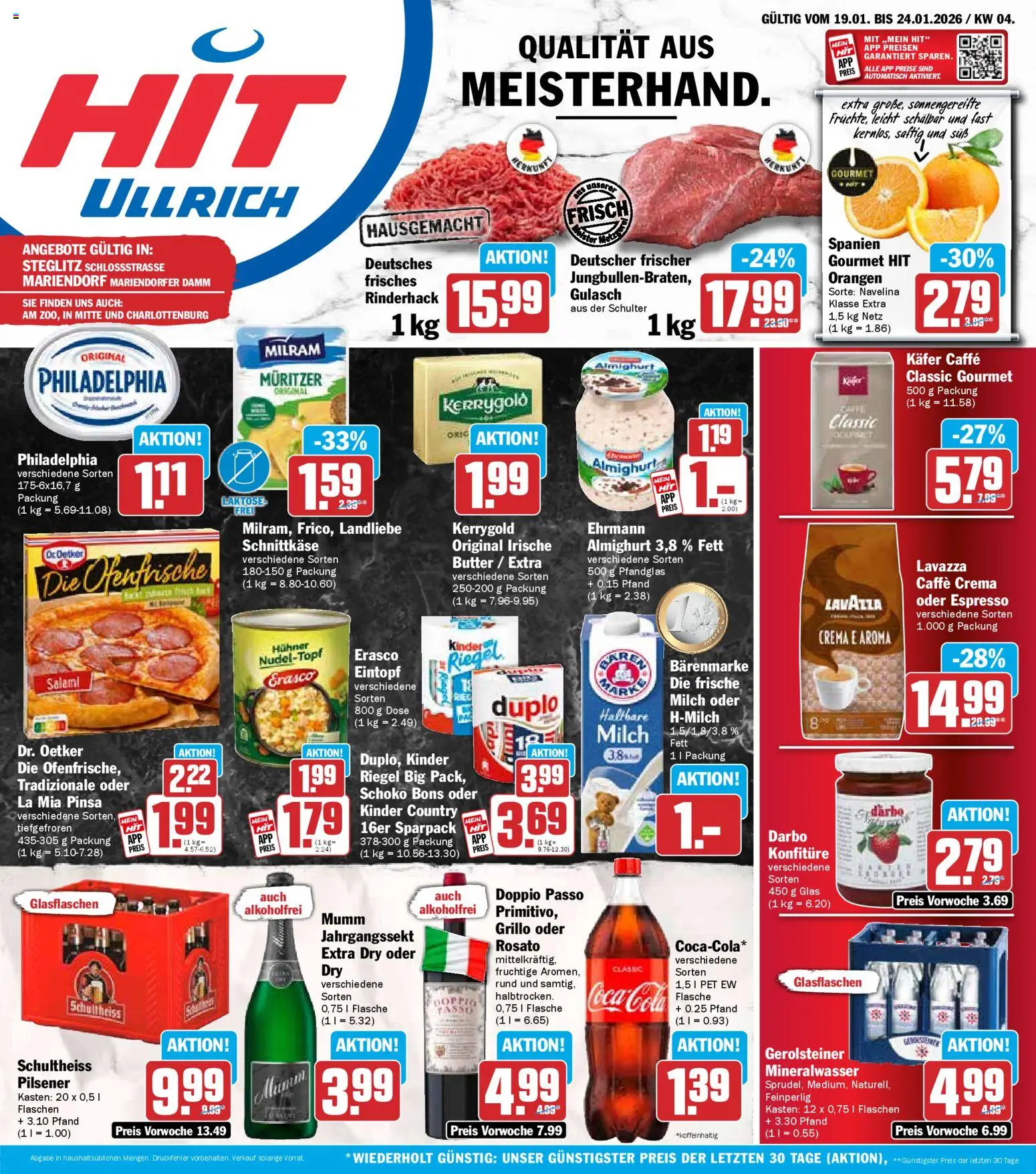 HIT Berlin – gültig ab 19.01.2026 | Seite: 1 | Produkte: Haltbare milch, Mineralwasser, Doppio Passo, Gerolsteiner