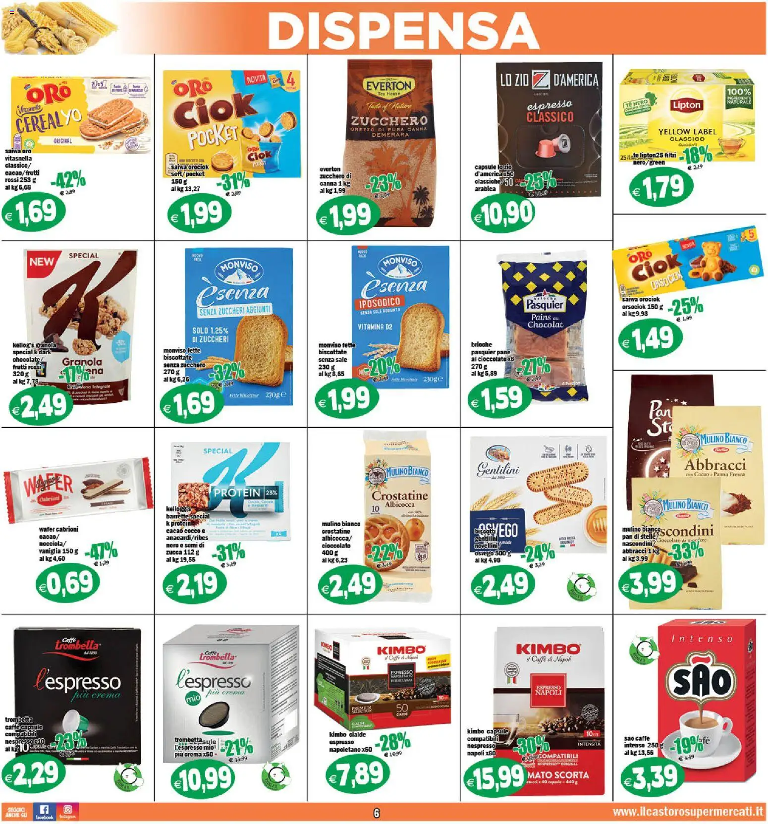 Volantino Il Castoro del 07.01.2026 | Pagina: 6 | Prodotti: Cioccolato, Crostatine, Mutti, Cacao