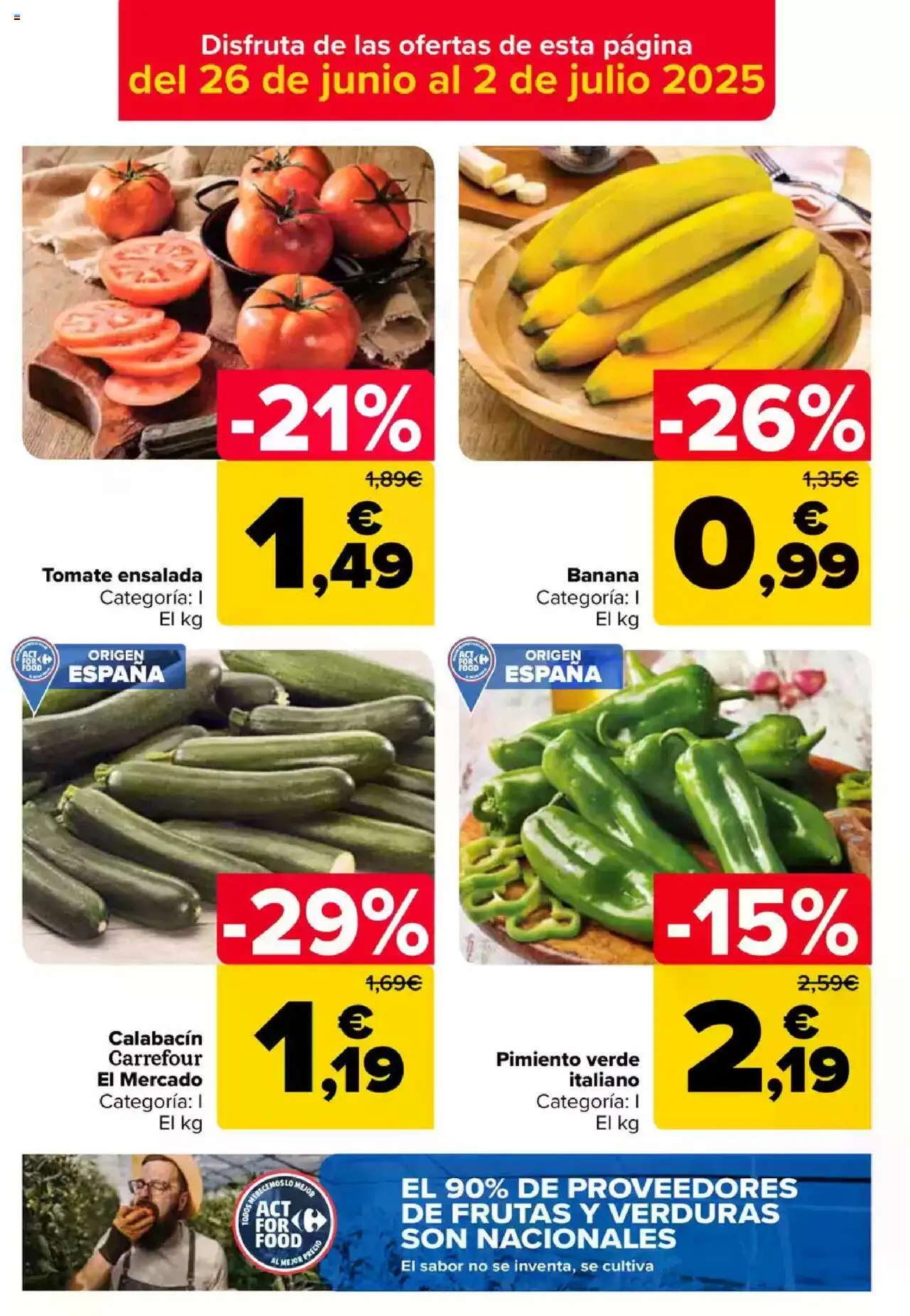 Carrefour folleto │ válido desde el 26.06.2025 | Página: 4 | Productos: Calabacín, Κάδος απορρυμάτων, Ensalada