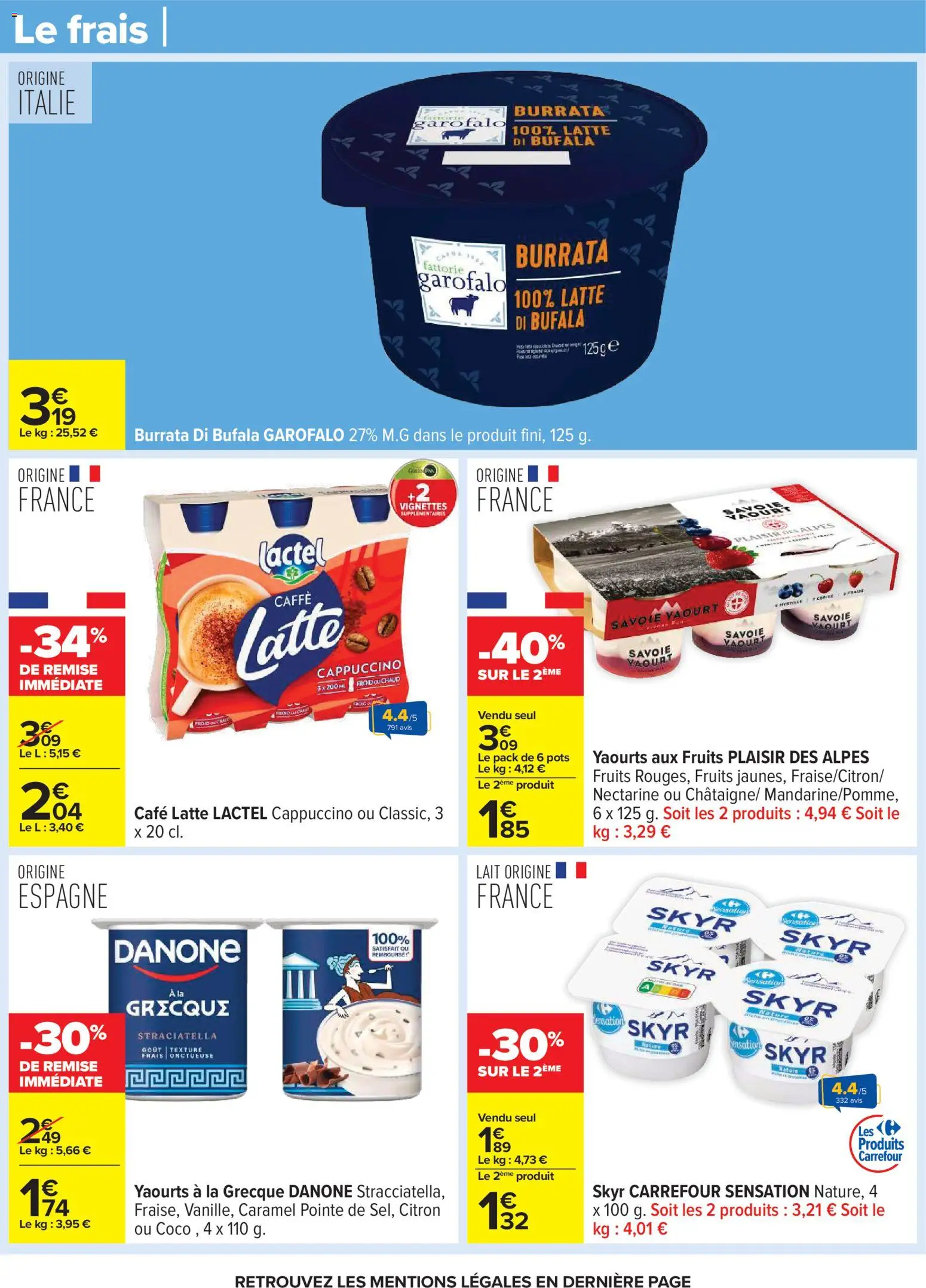 {H1} | Page: 30 | Produits: Citron, Yaourt, Café, Burrata