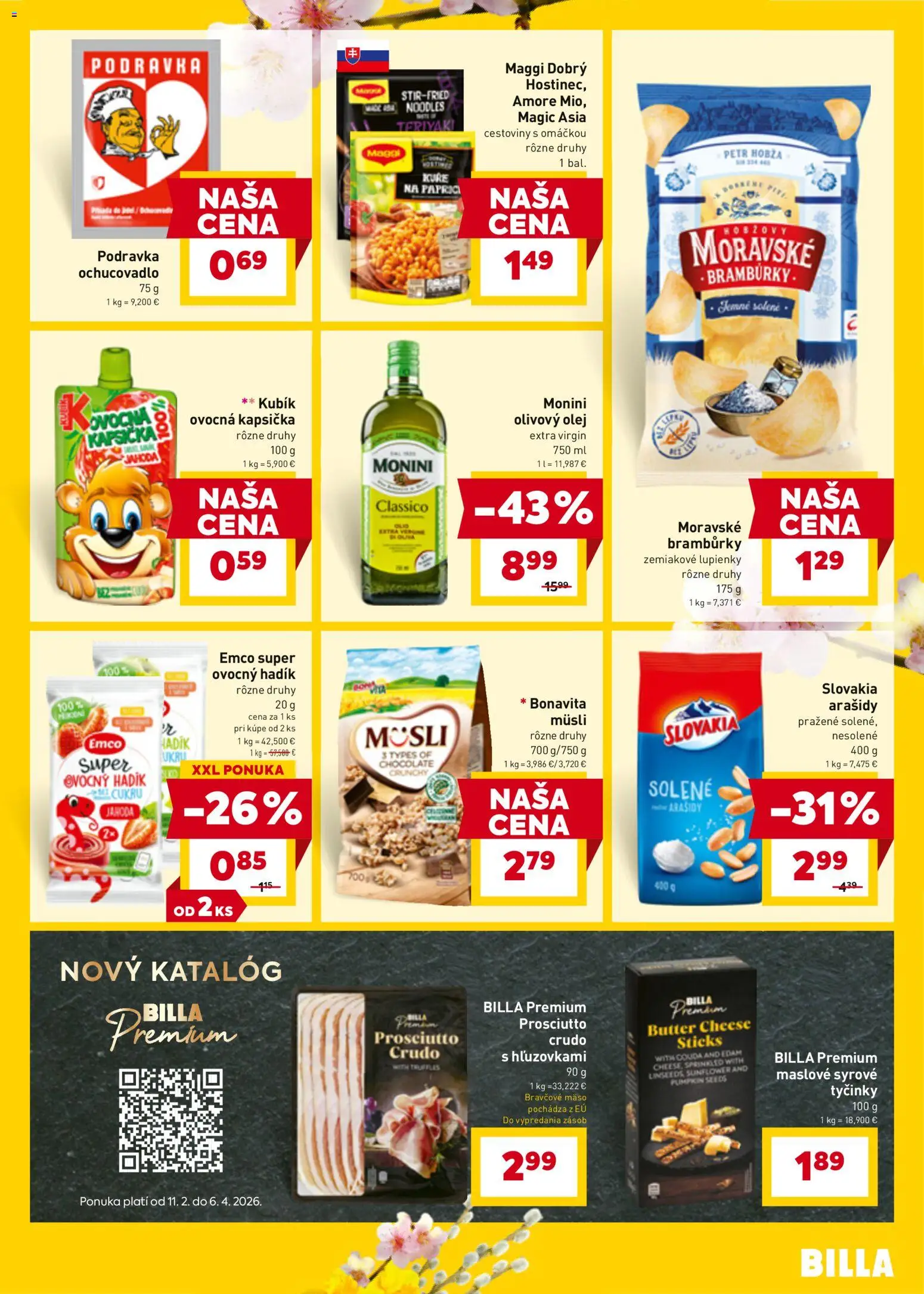 Nové Billa akcie – leták je platný od 11.03.2026 | Strana: 17 | Produkty: Olej, Cestoviny, Bravčové mäso, Arašidy
