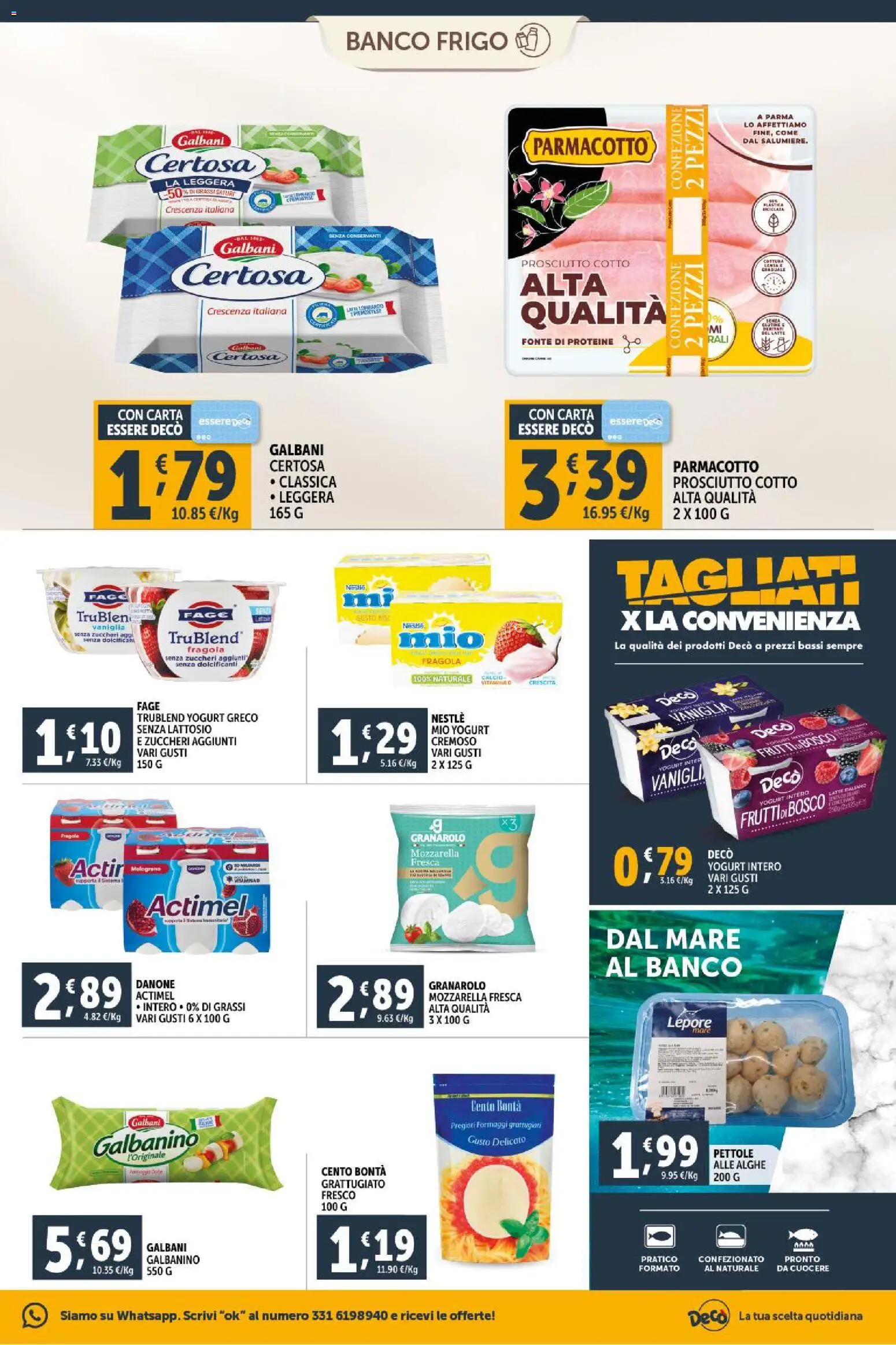 Volantino Decò del 20.01.2026 | Pagina: 6 | Prodotti: Yogurt greco, Mozzarella, Prosciutto, Crescenza