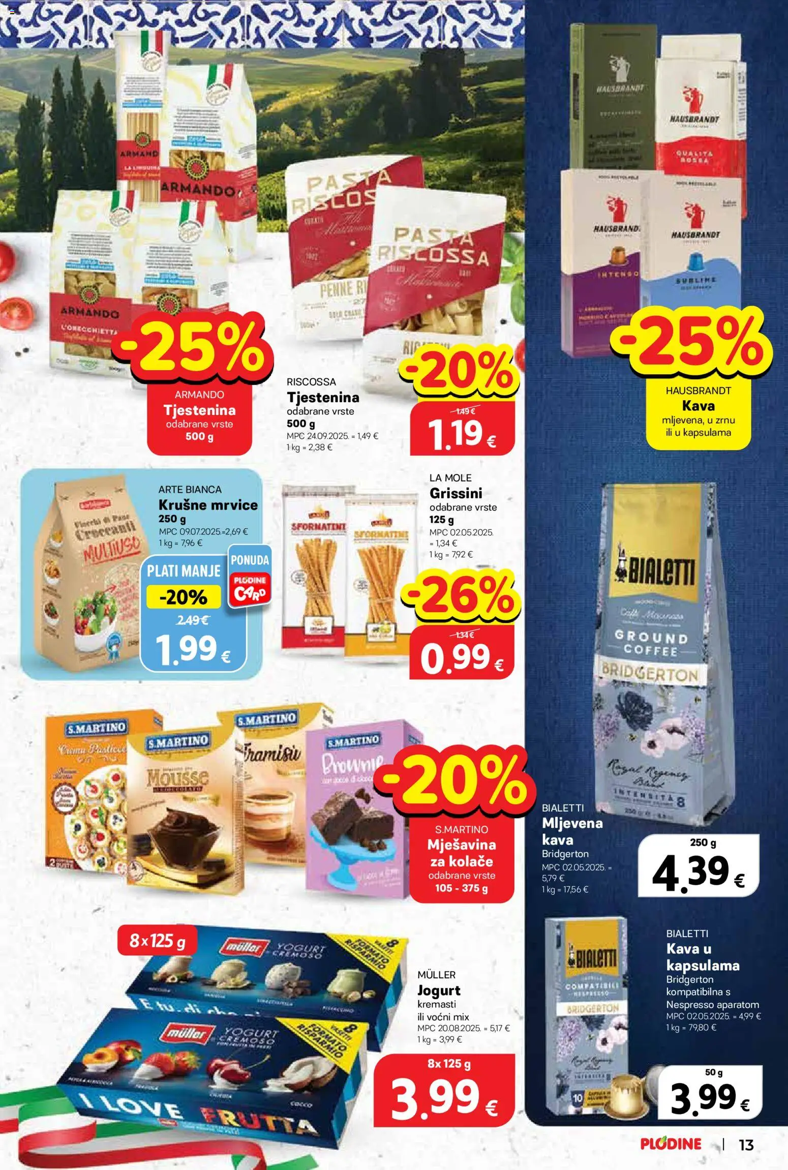 Plodine katalog | vrijedi od 05.11.2025 | Stranica: 13 | Proizvodi: Krušne mrvice, Jogurt, Tjestenina, Pasta