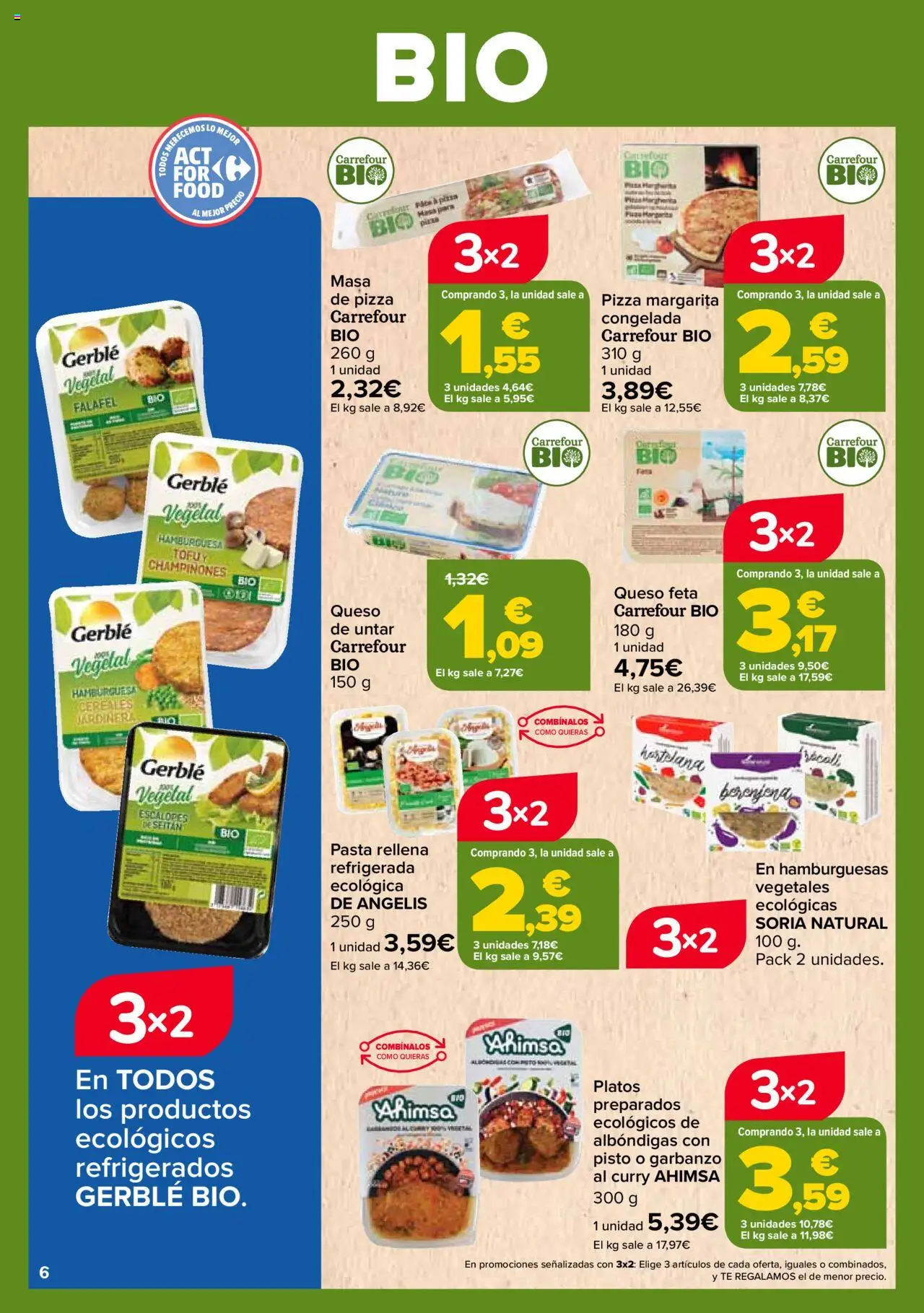 Carrefour - Bio │ válido desde el 26.09.2025 | Página: 6 | Productos: Falafel, Queso, Pizza, Té