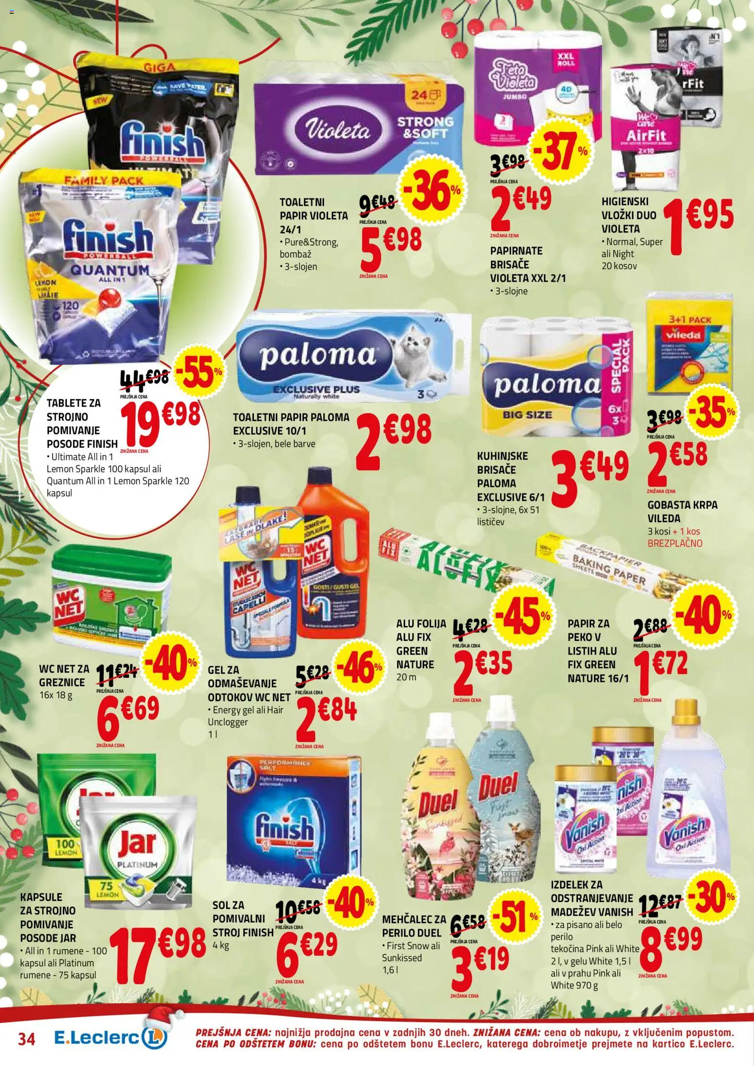 Novi E.leclerc katalog ponudbe – veljaven od 10.12.2025 | Stran: 34 | Izdelki: Mehčalec, Vložki, Folija, Sol