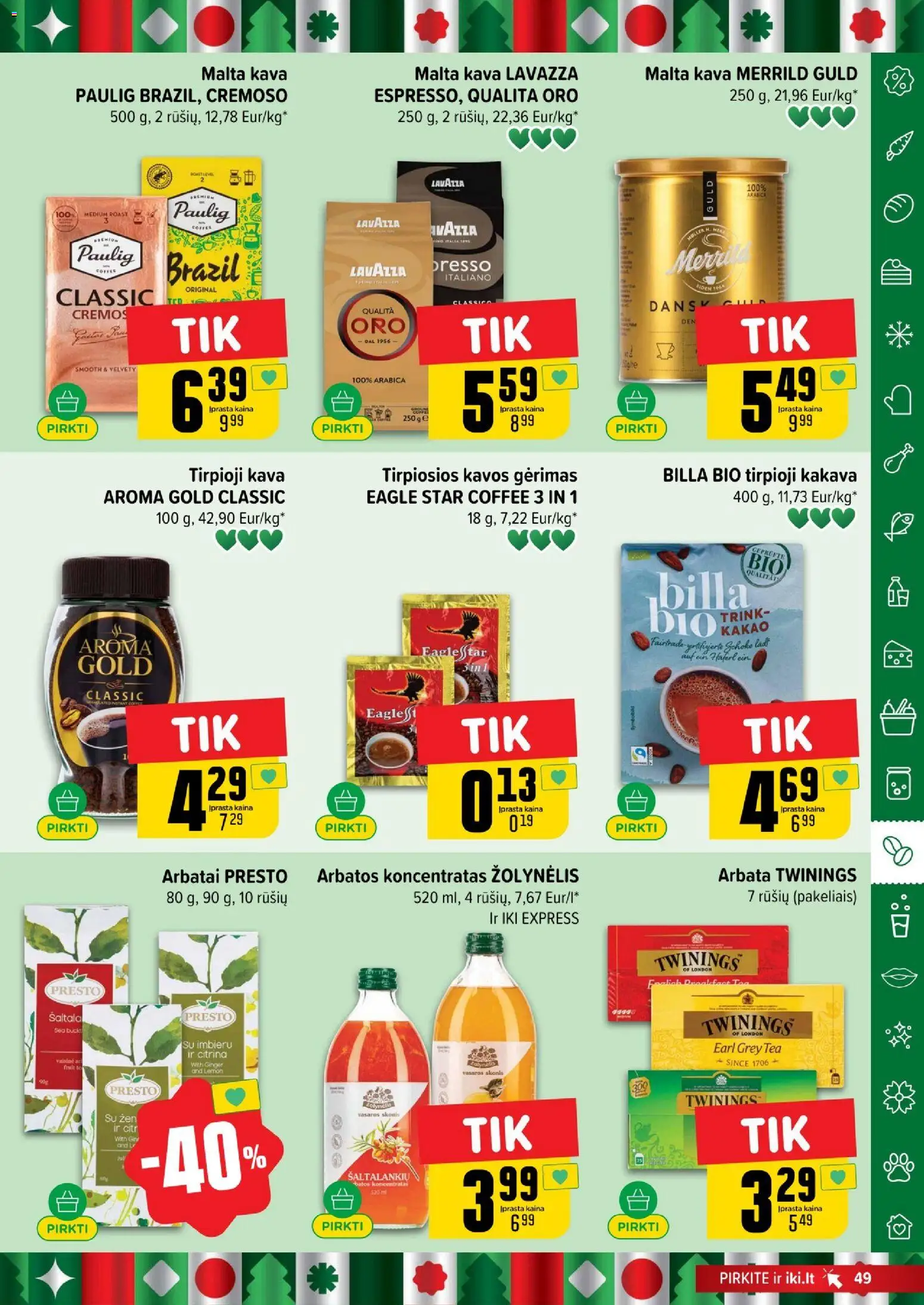 IKI akcijos nuo 08.12.2025 | Puslapis: 49 | Prekių: Tirpioji kava, Kava, Arbata