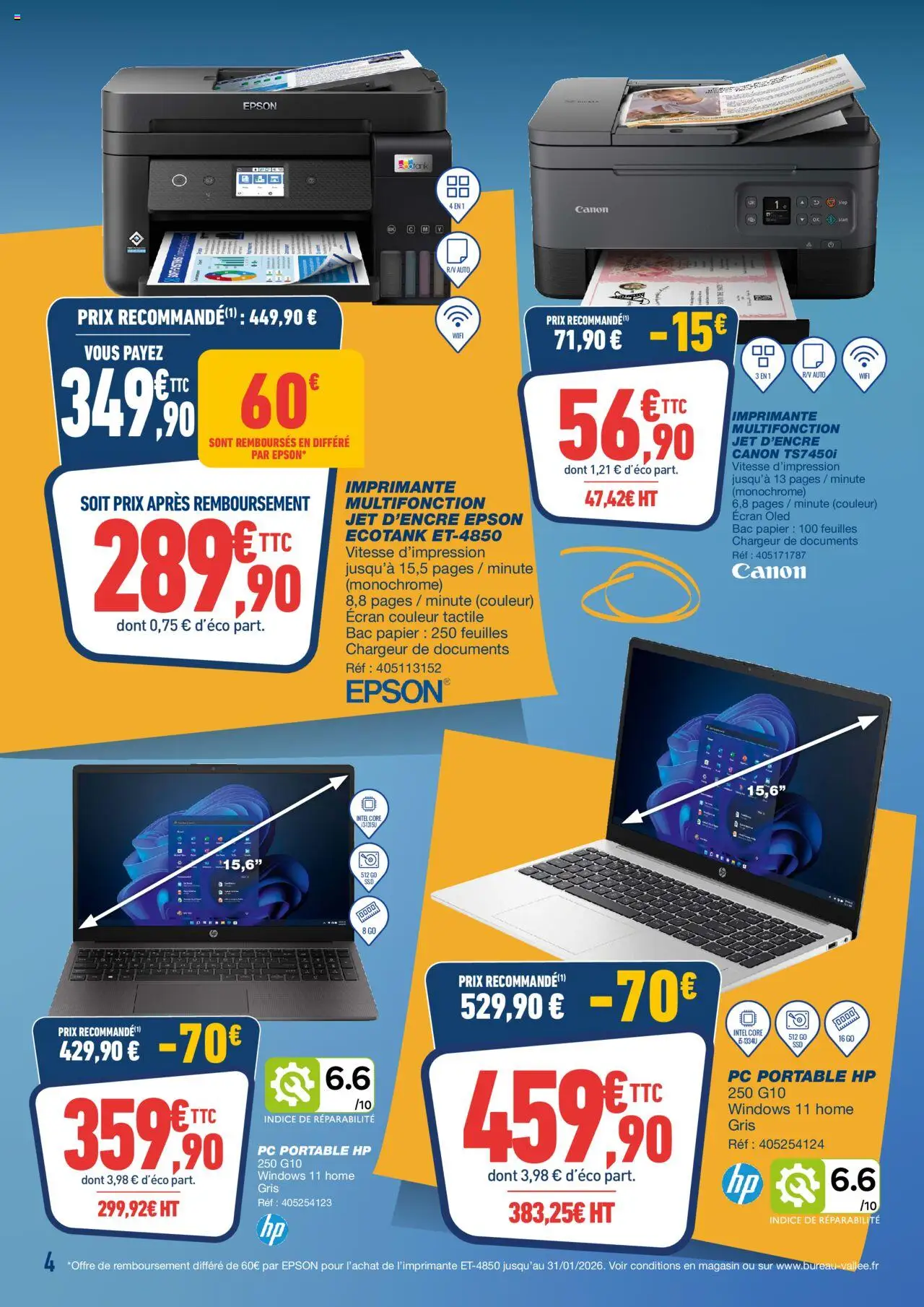  | Page: 4 | Produits: PC, Imprimante, Imprimante multifonction, PC portable