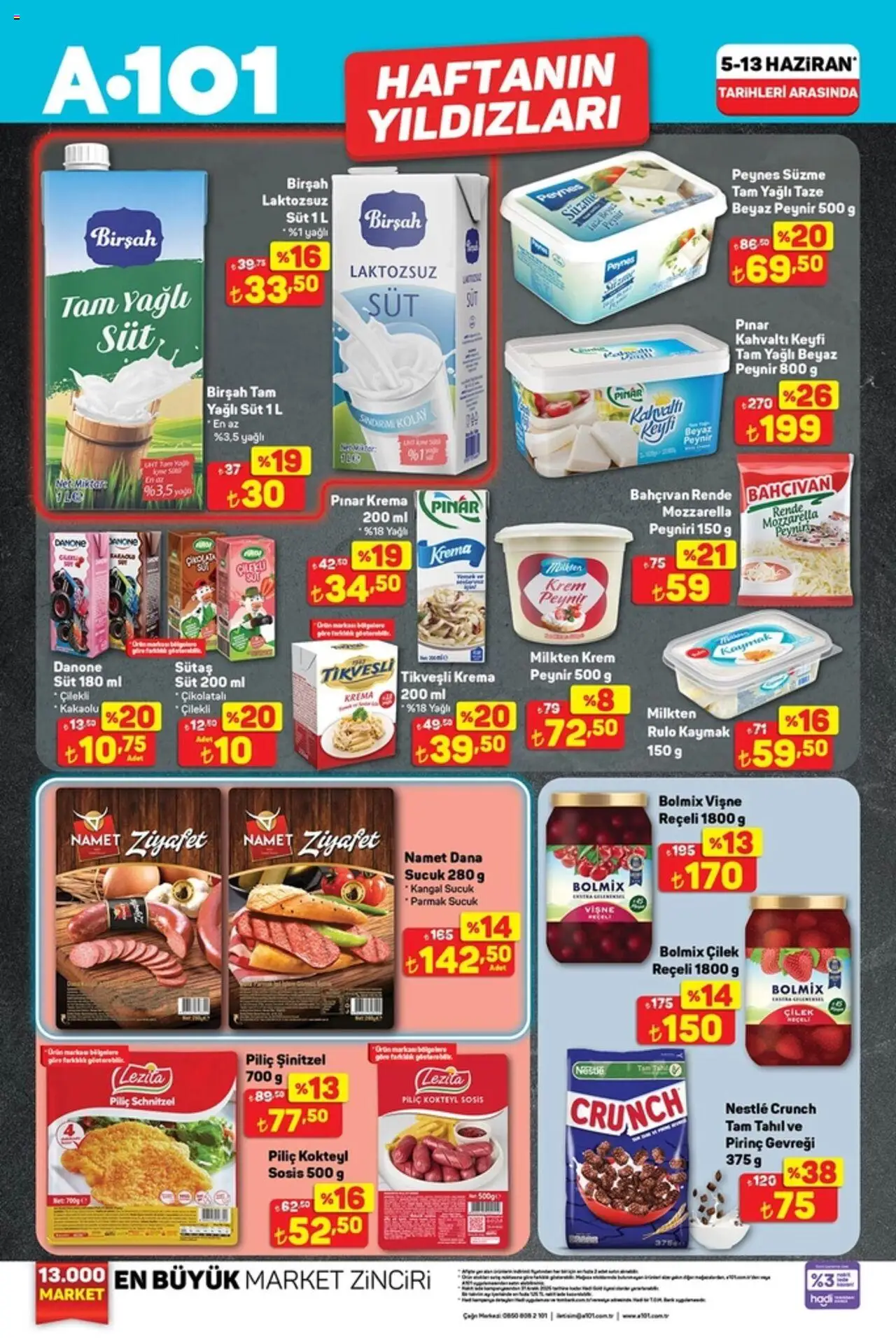 A101 Katalog - 05.06.2025 tarihinden itibaren geçerlidir | Sayfa: 2 | Ürünler: Pirinç gevreği, Peynir, Krema, Piliç