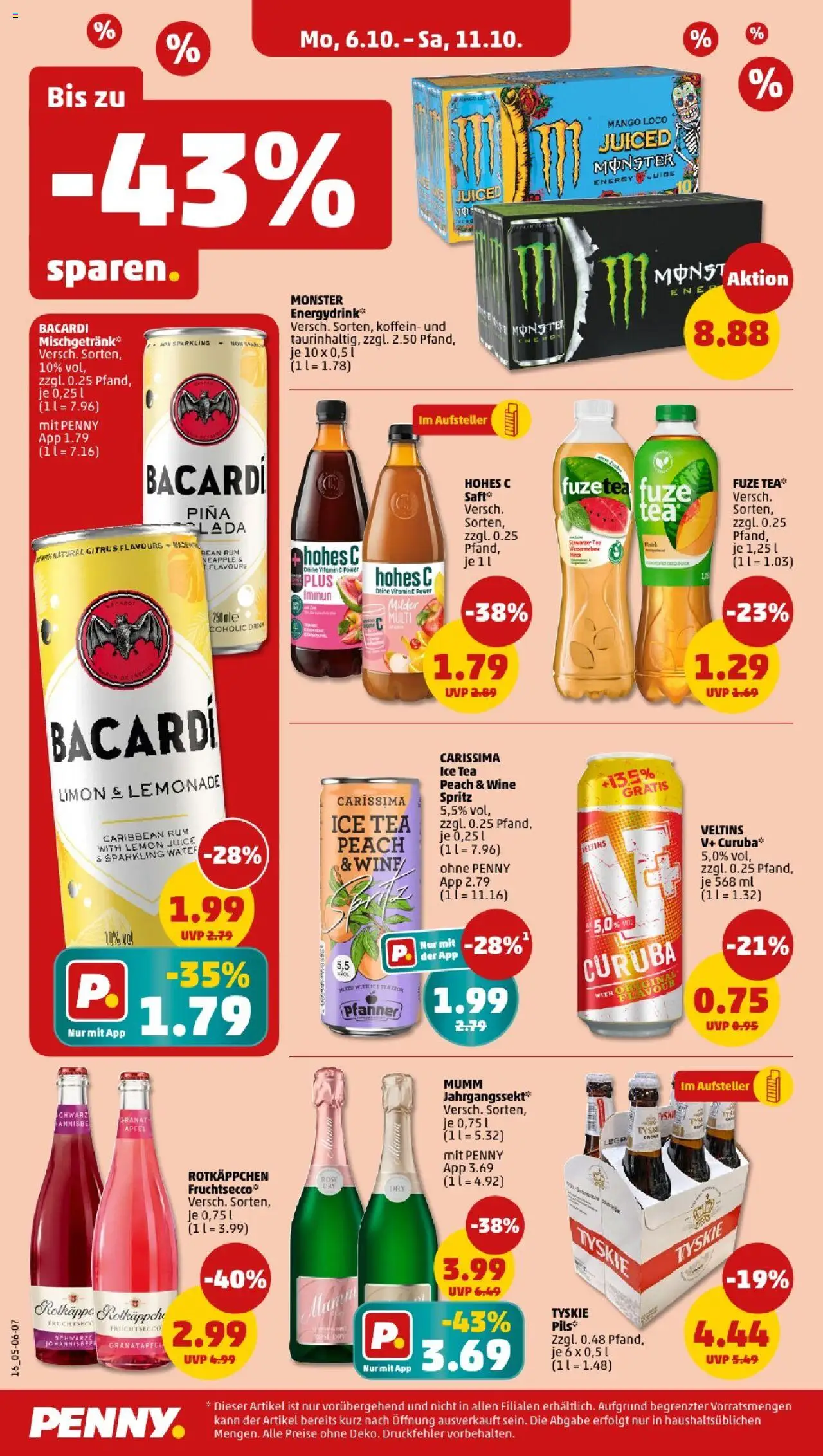 Penny - Saarland – gültig ab 06.10.2025 | Seite: 18 | Produkte: Äpfel, Mango, Hohes c, Veltins