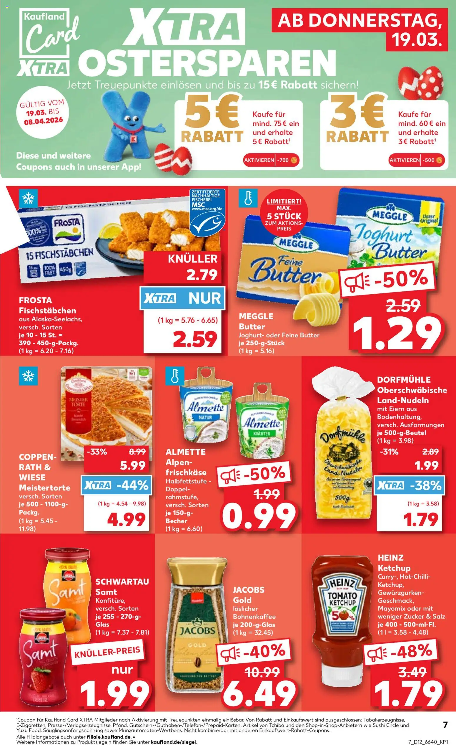Kaufland Německo leták od 19.03.2026 | Strana: 7 | Produkty: Tchibo, Sushi, Jacobs, Filet