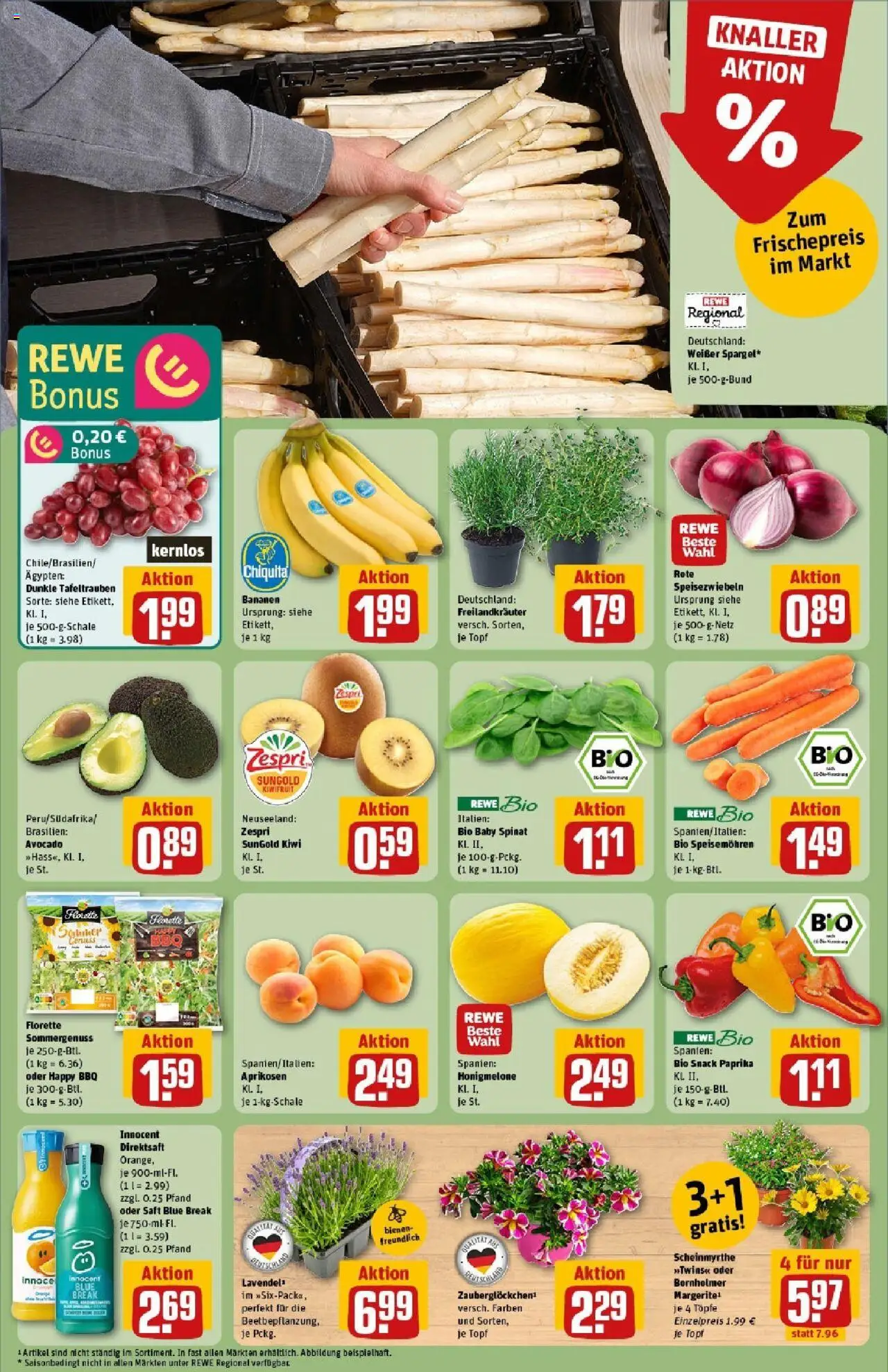 Rewe prospekt Duisburg / Duissern	 - gültig ab dem 01.06.2025 | Seite: 4 | Produkte: Honigmelone, Avocado, Paprika, Kiwi