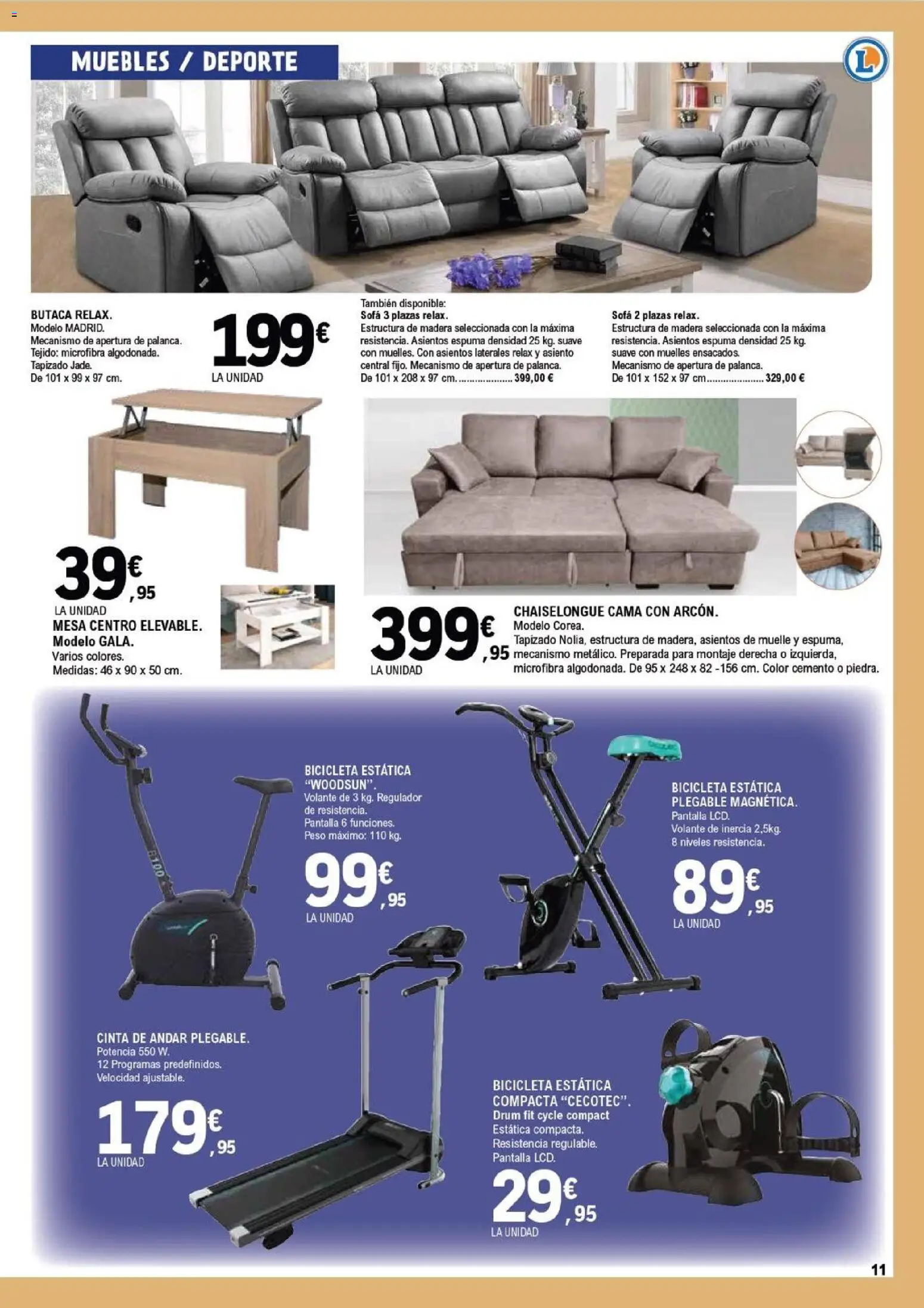 E.Leclerc folleto │ válido desde el 17.12.2025 | Página: 11 | Productos: Bicicleta, Muebles, Peso, Mesa