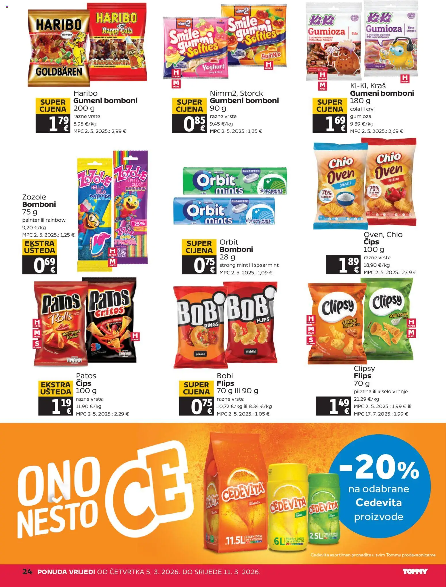 Tommy katalog | vrijedi od 05.03.2026 | Stranica: 24 | Proizvodi: Flips, Piletina, Paprika, Kikiriki