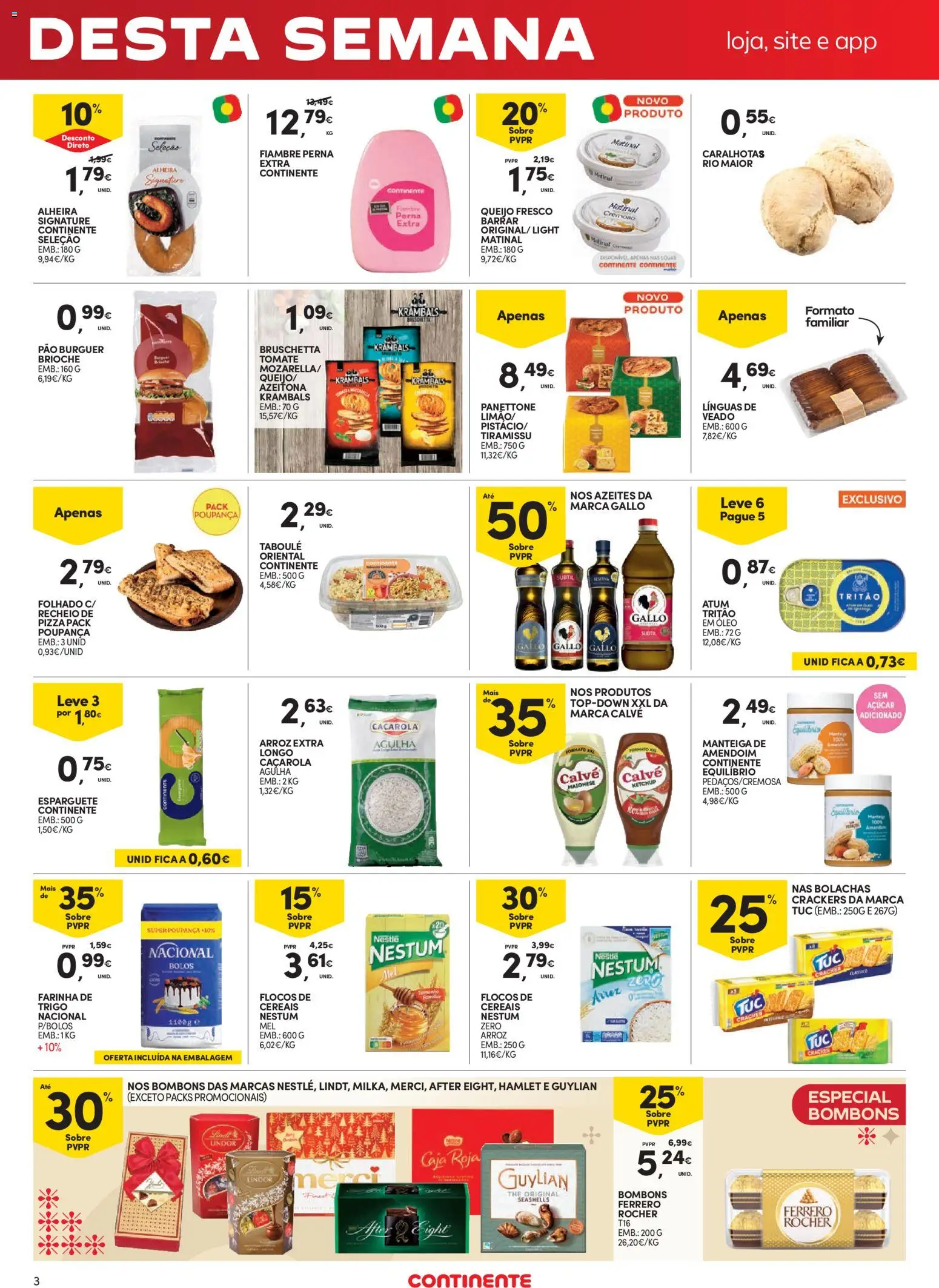 Continente - Fim de Semana │ válido de 31.10.2025 | Página: 3 | Produtos: Nestlé, Óleo, Mel, Cereais