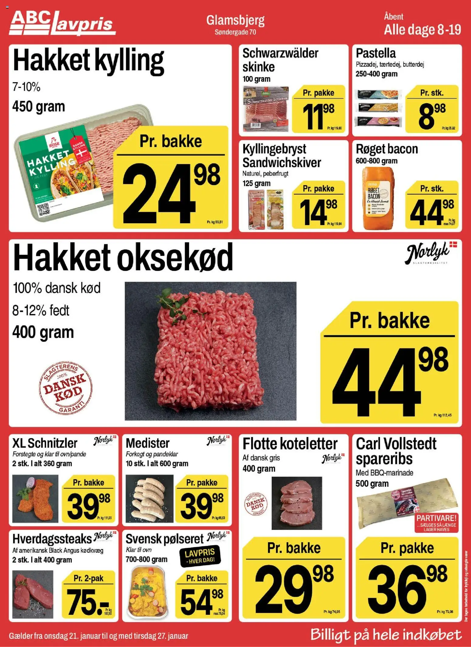 Abc Lavpris tilbudsavis – gyldig fra 21.01.2026 | Side: 5 | Produkter: Skinke, Spareribs, Bacon, Ovn