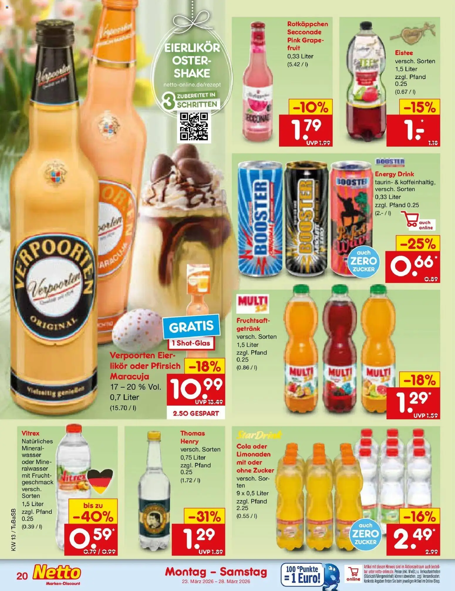 Netto Marken-Discount Prospekt Lahr-Langenwinkel	 – gültig ab 23.03.2026 | Seite: 22 | Produkte: Cola, Energy, Likör, Zucker