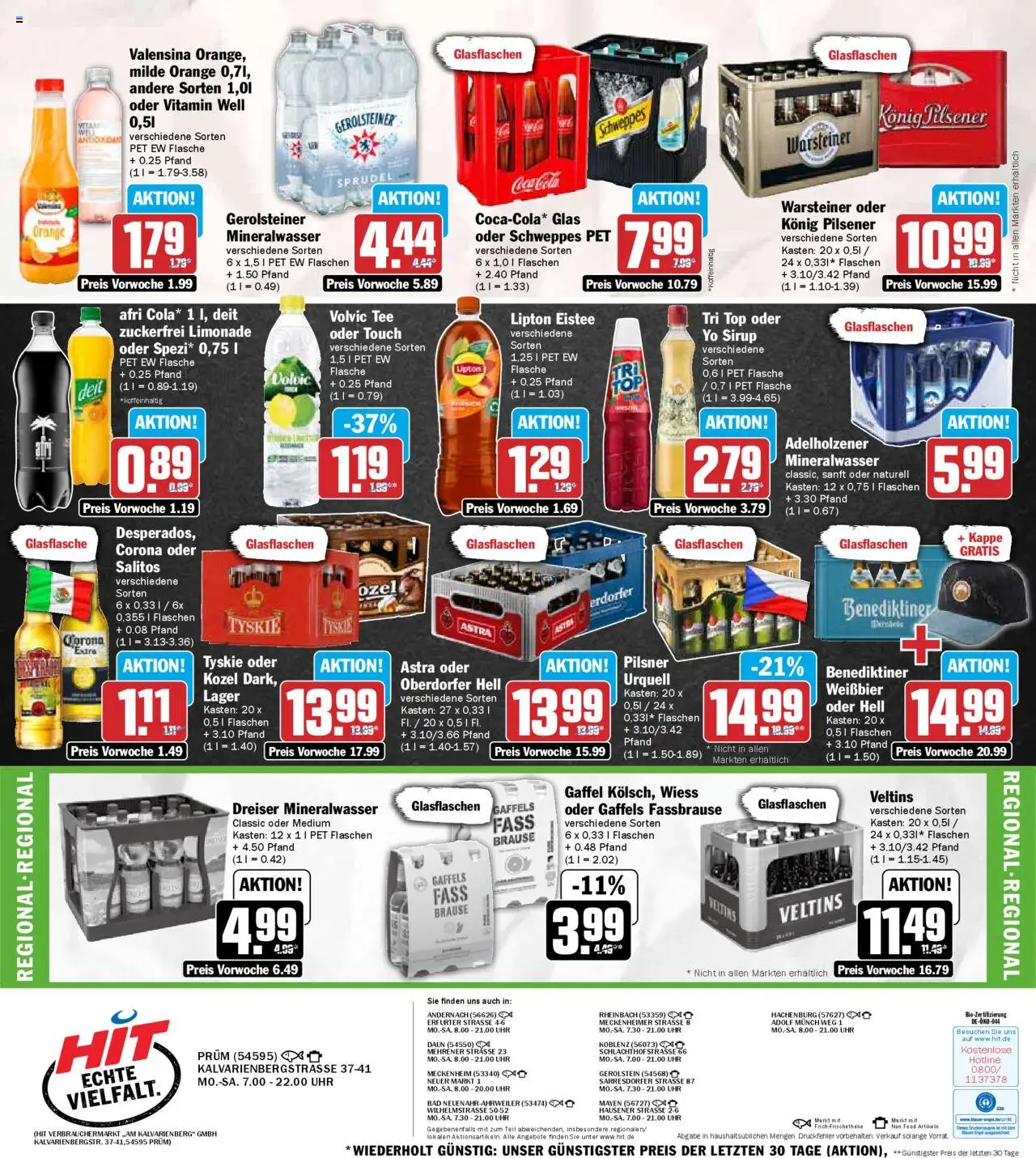 HIT - Rheinland-Pfalz - gültig ab dem 25.08.2025 | Seite: 19 | Produkte: Weißbier, Bad, Uhr, Gerolsteiner
