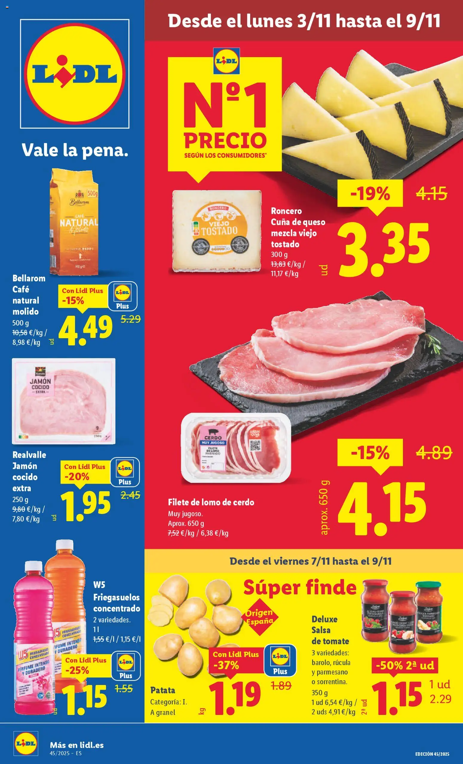 Lidl folleto │ válido desde el 03.11.2025 | Página: 1 | Productos: Café, Cerdo, Salsa de tomate, Filete