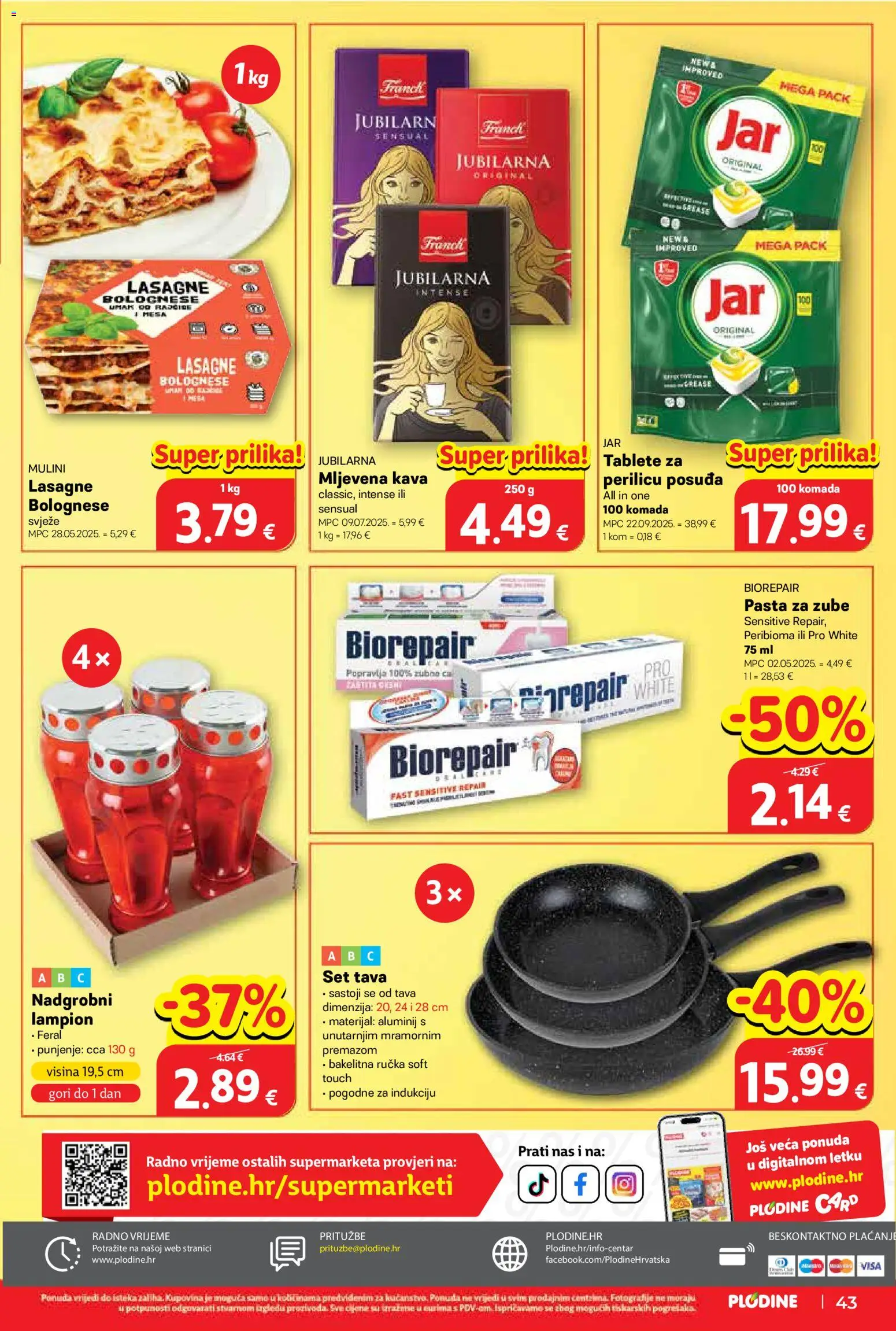 Plodine katalog | vrijedi od 21.01.2026 | Stranica: 43 | Proizvodi: Lasagne, Mljevena kava, Kava, Pasta