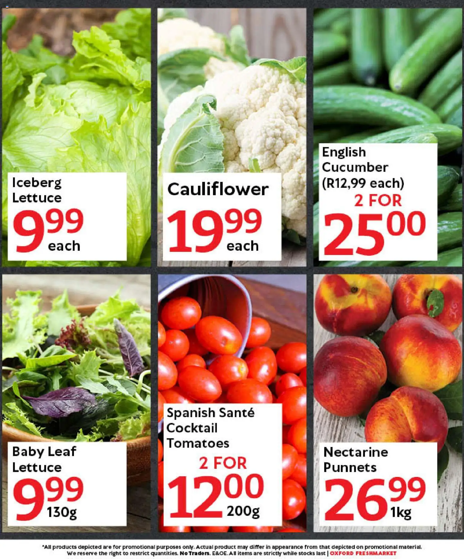New Oxford Freshmarket catalogue – valid from 07.03.2026 | Page: 4 | Products: Cauliflower, Tomatoes, Lettuce