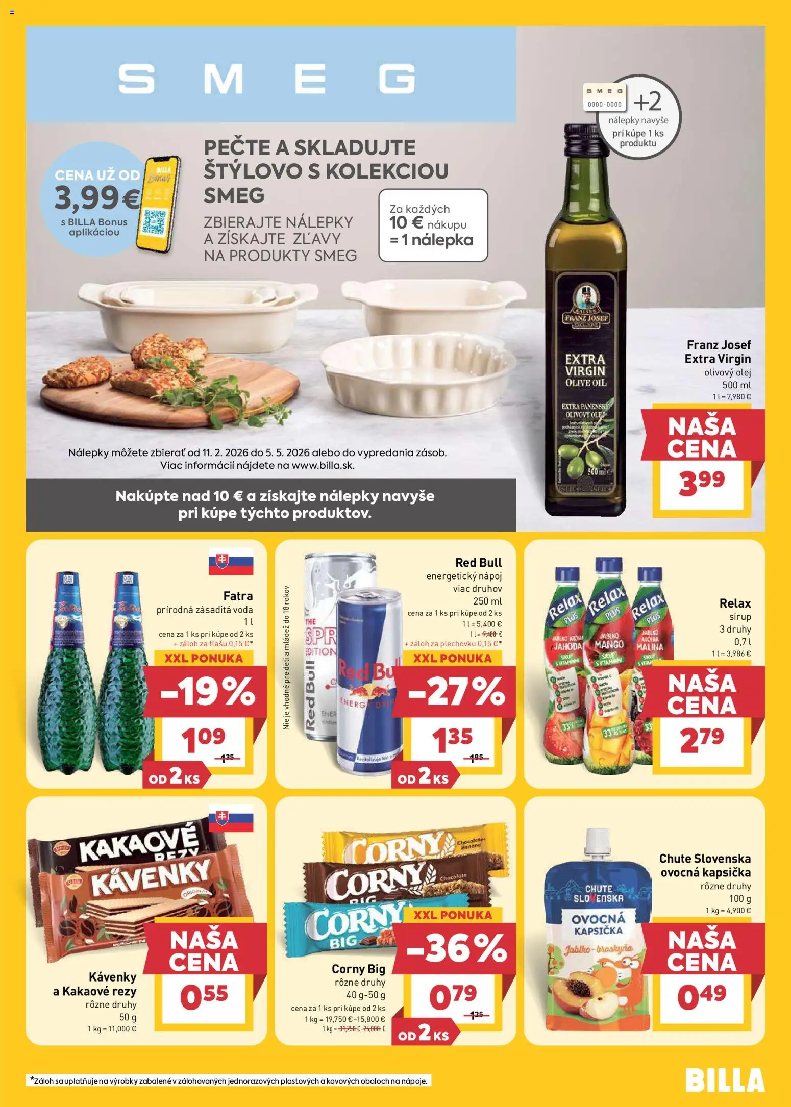 Nové Billa akcie – leták je platný od 22.04.2026 | Strana: 17 | Produkty: Olej, Olivový olej, Fatra, Energetický nápoj