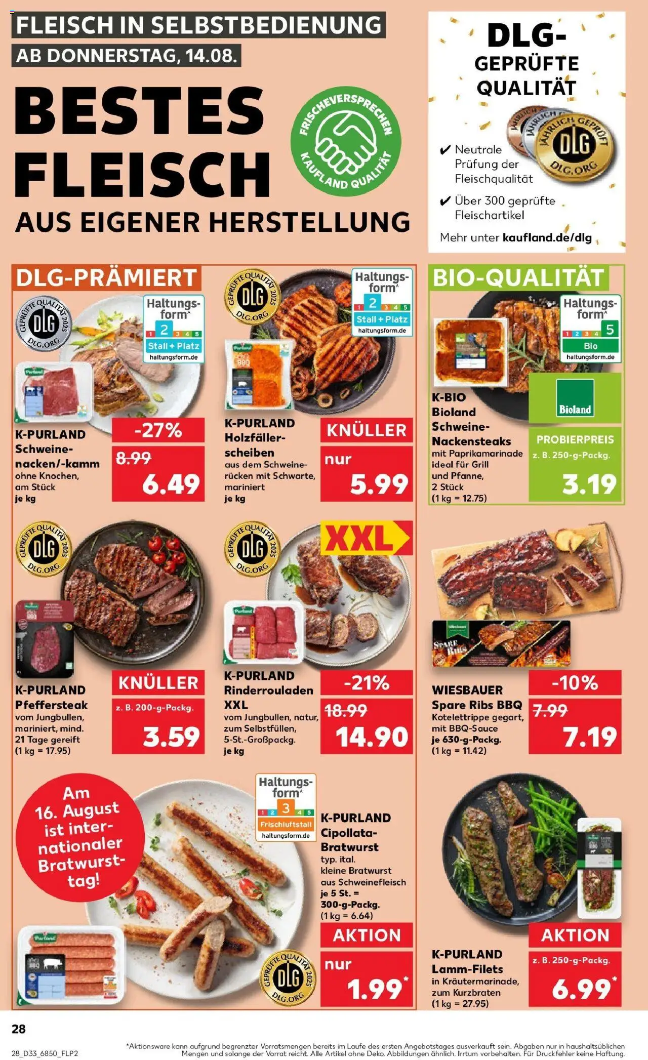 Kaufland prospekt Leonberg	 - gültig ab dem 18.08.2025 | Seite: 41 | Produkte: Nackensteaks, Spare ribs, Schweinefleisch, Steak
