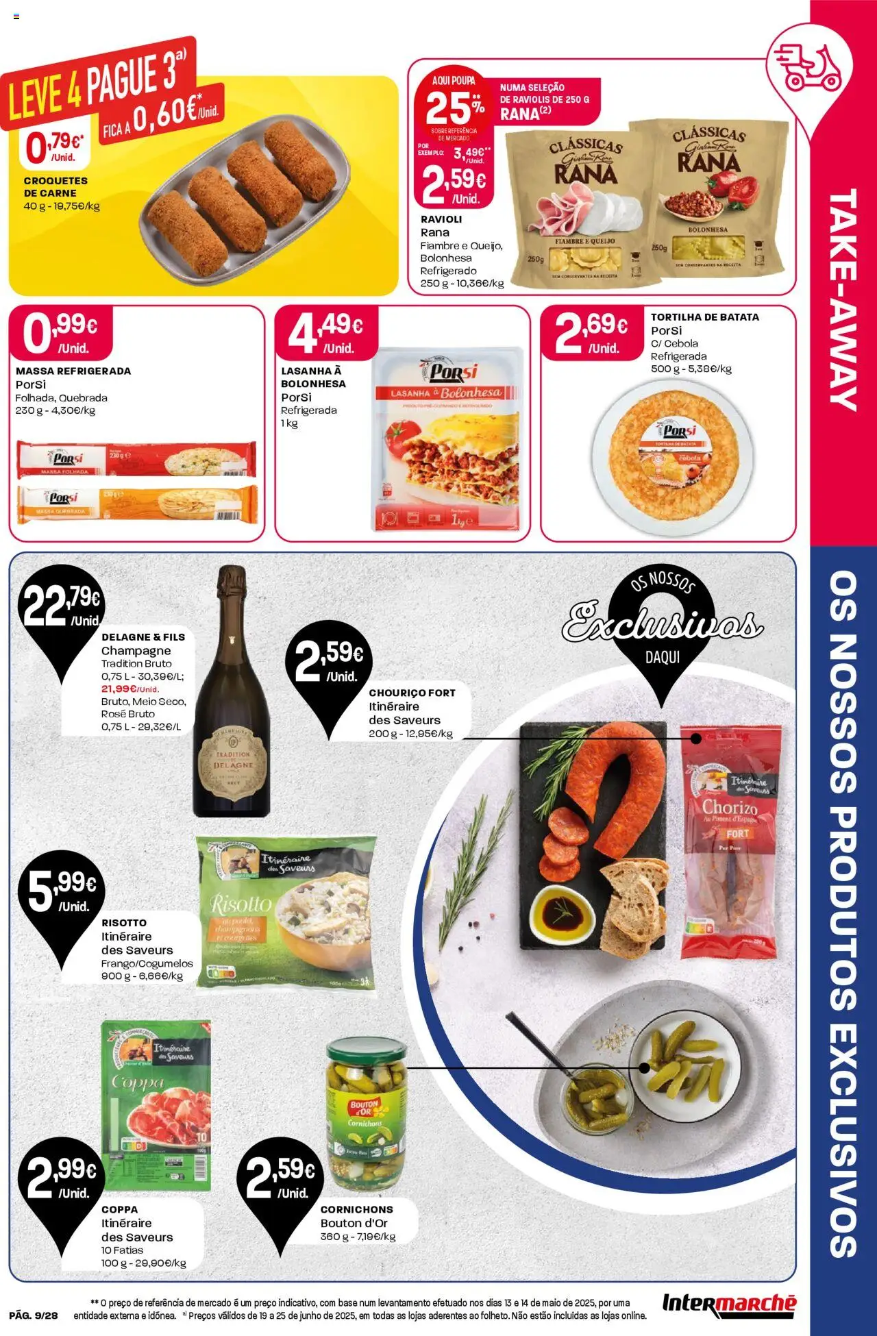 Intermarché folheto │ válido de 19.06.2025 | Página: 9 | Produtos: Batata, Cebola, Champagne, Carne