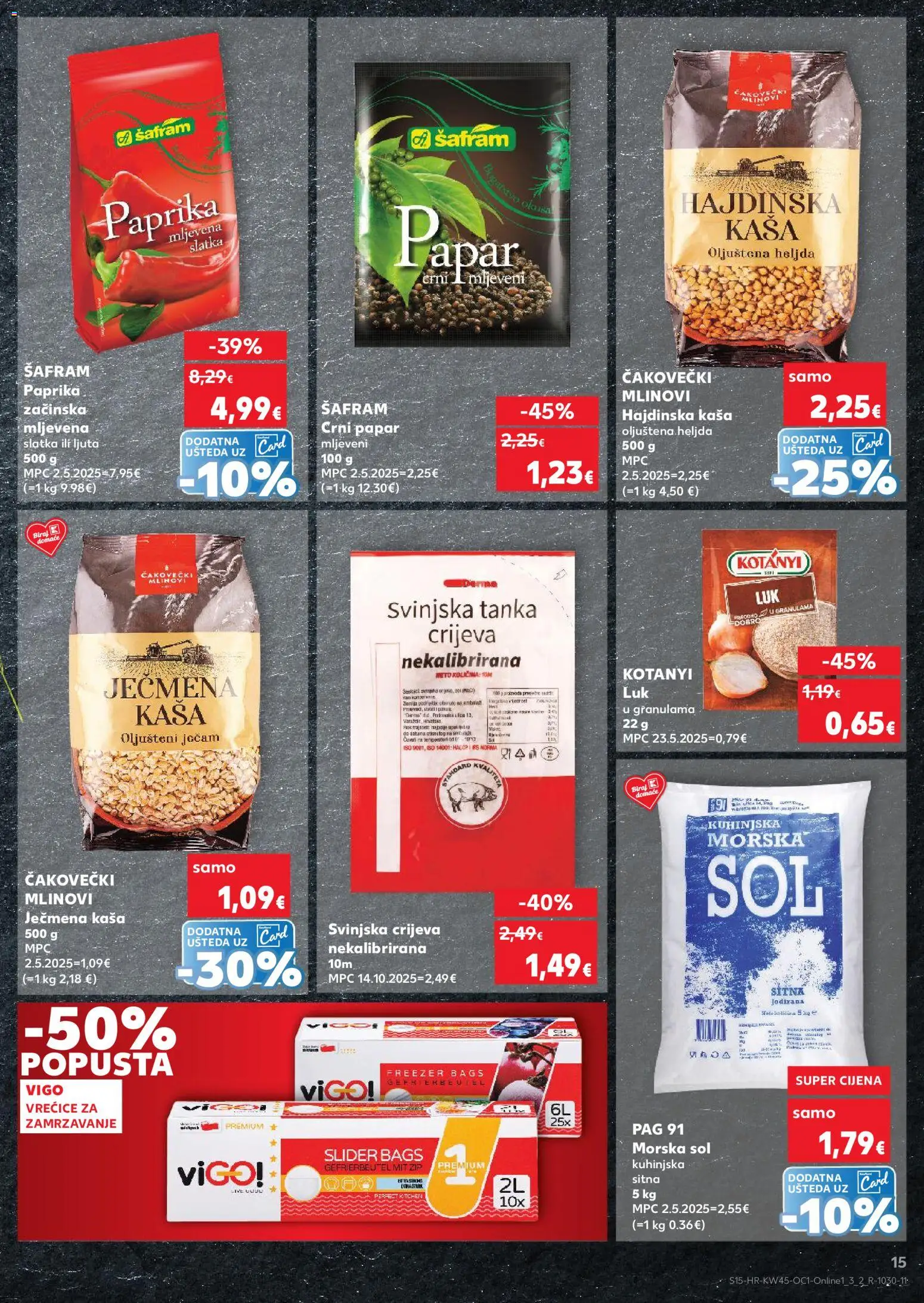 Kaufland katalog | vrijedi od 05.11.2025 | Stranica: 15 | Proizvodi: Luk, Vrećice za zamrzavanje, Sol, Papar