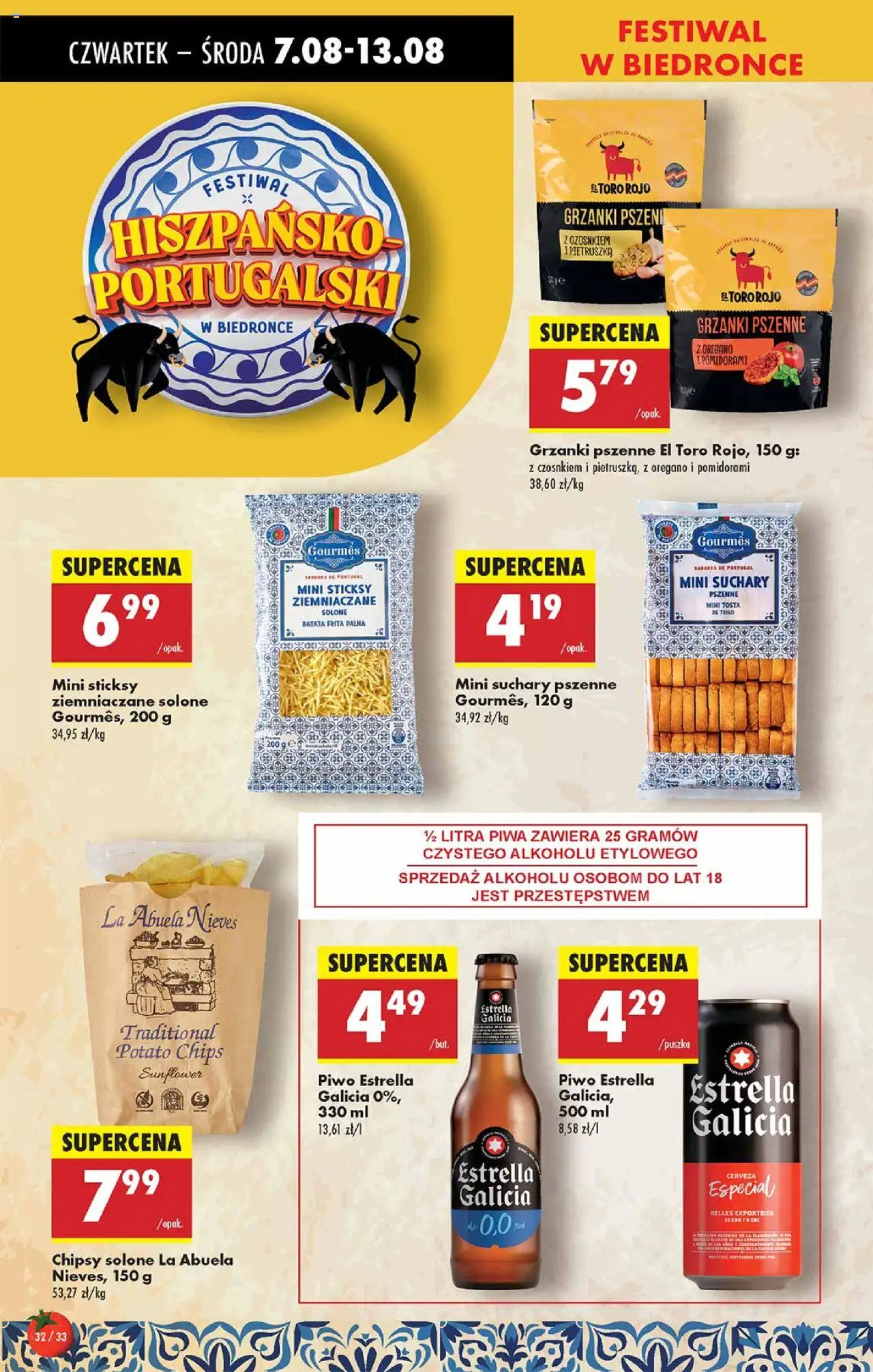 Biedronka gazetka - Oferta W tym tygodniu od 07.08.2025 | Strona: 32 | Produkty: Pietruszka, Chipsy, Oregano, Piwo
