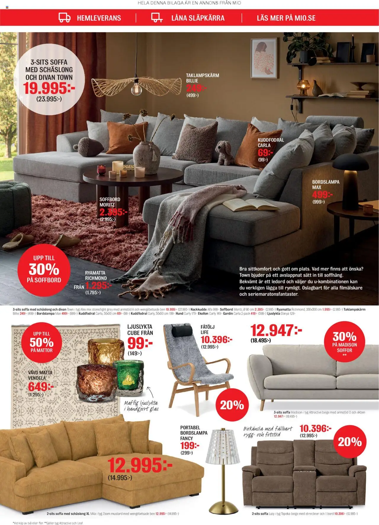 Mio reklamblad aktuell från 01.10.2025 | Sida: 2 | Produkter: Gardin, Soffa, Bord, Matta