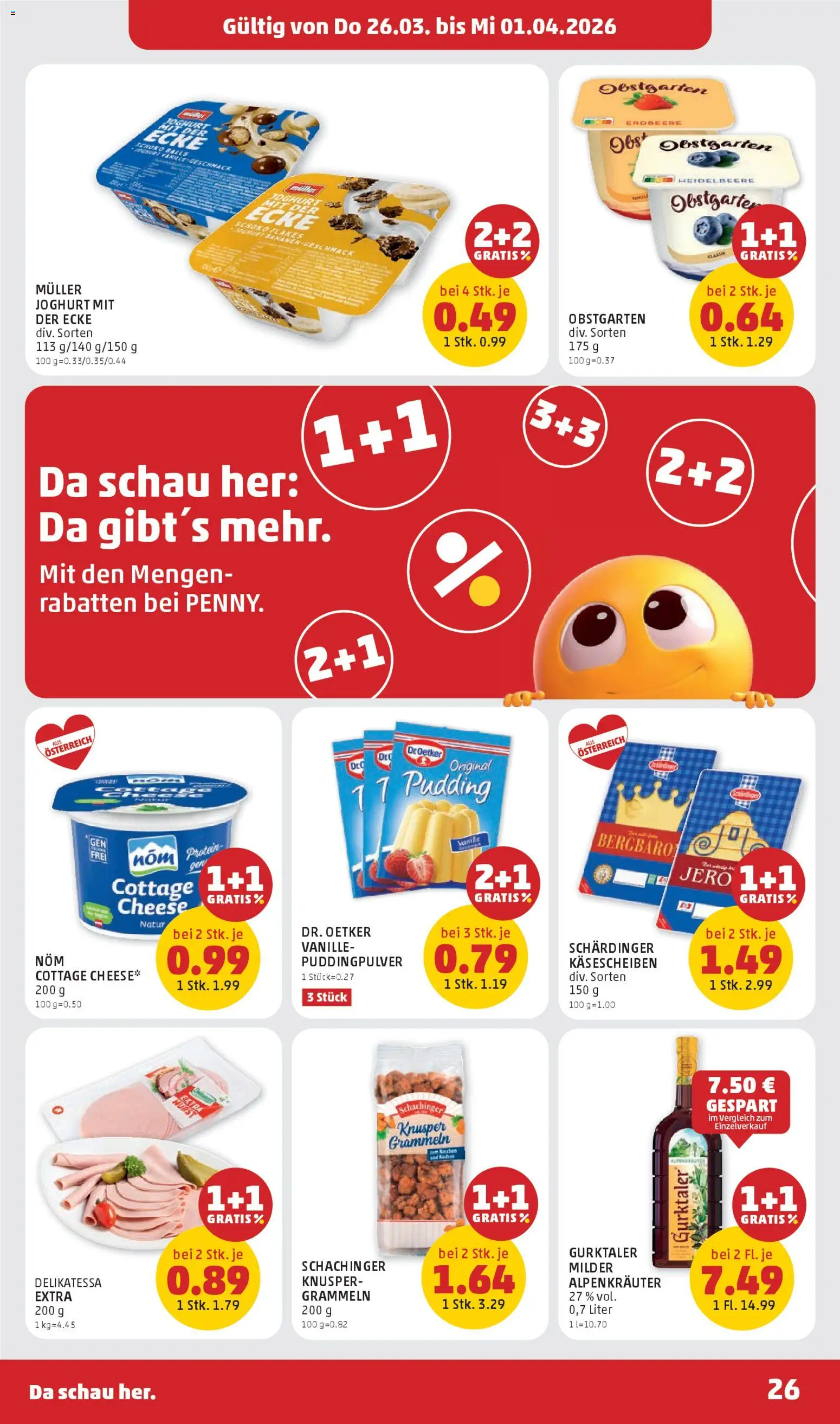 Penny Markt - Flugblatt gültig ab 26.03.2026 | Seite: 26 | Produkte: Obst, Joghurt