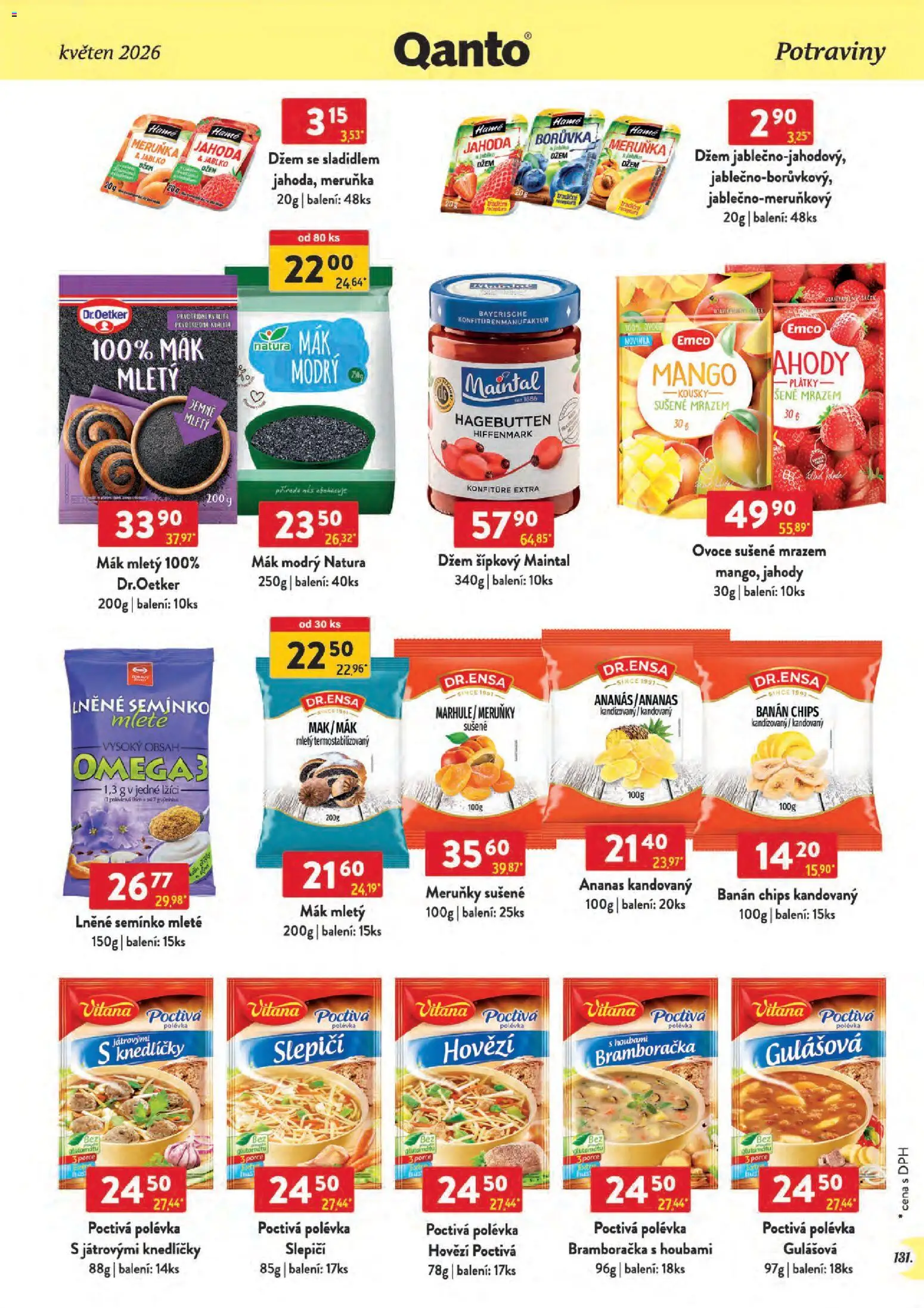 Astur & Qanto leták - Velkoobchod 05/2026 od 01.05.2026 | Strana: 131 | Produkty: Hovězí, Jahody, Mák mletý, Ovoce sušené mrazem