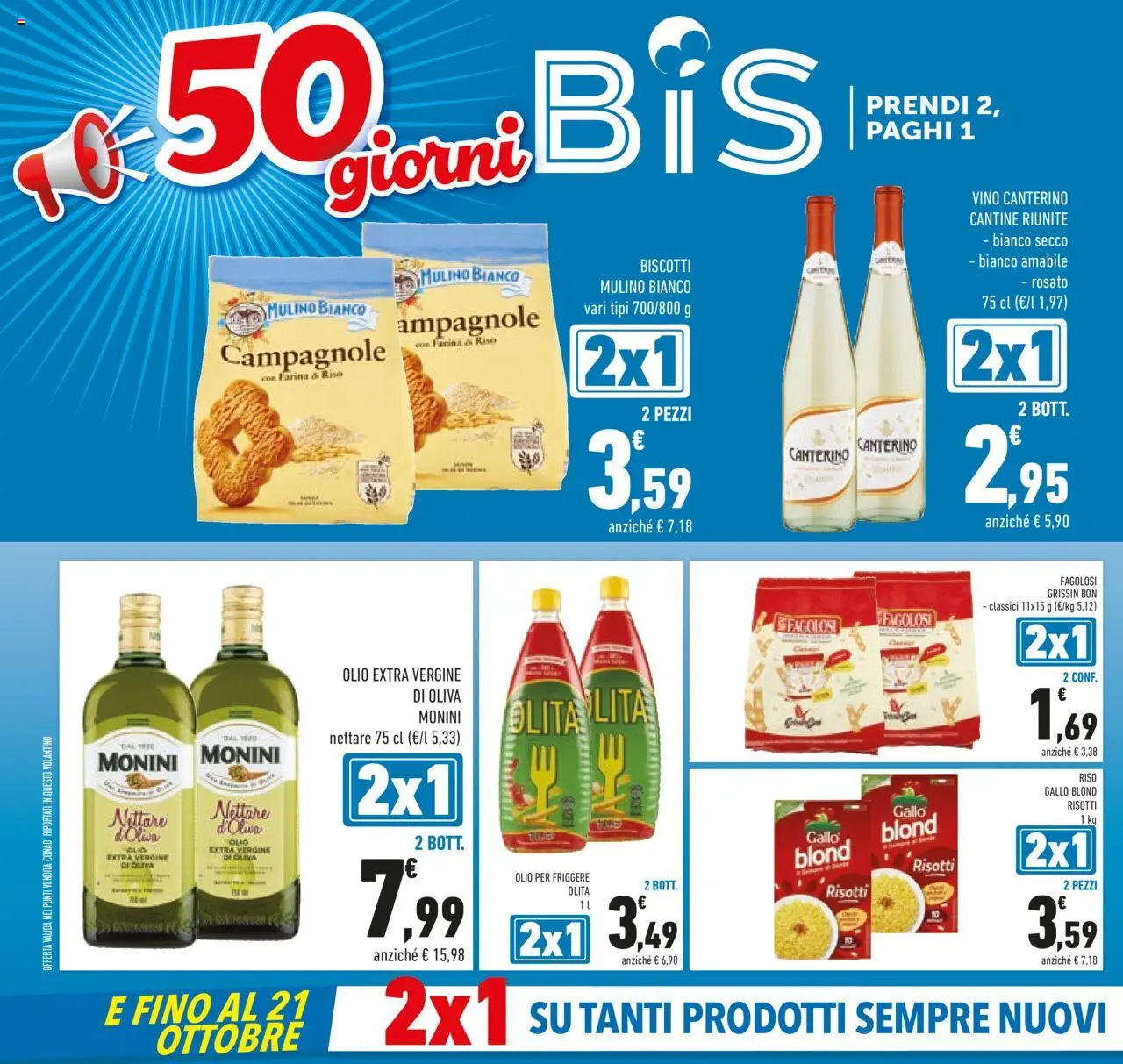Volantino Conad del 10.09.2025 | Pagina: 4 | Prodotti: Olive, Vino, Farina, Olio per friggere