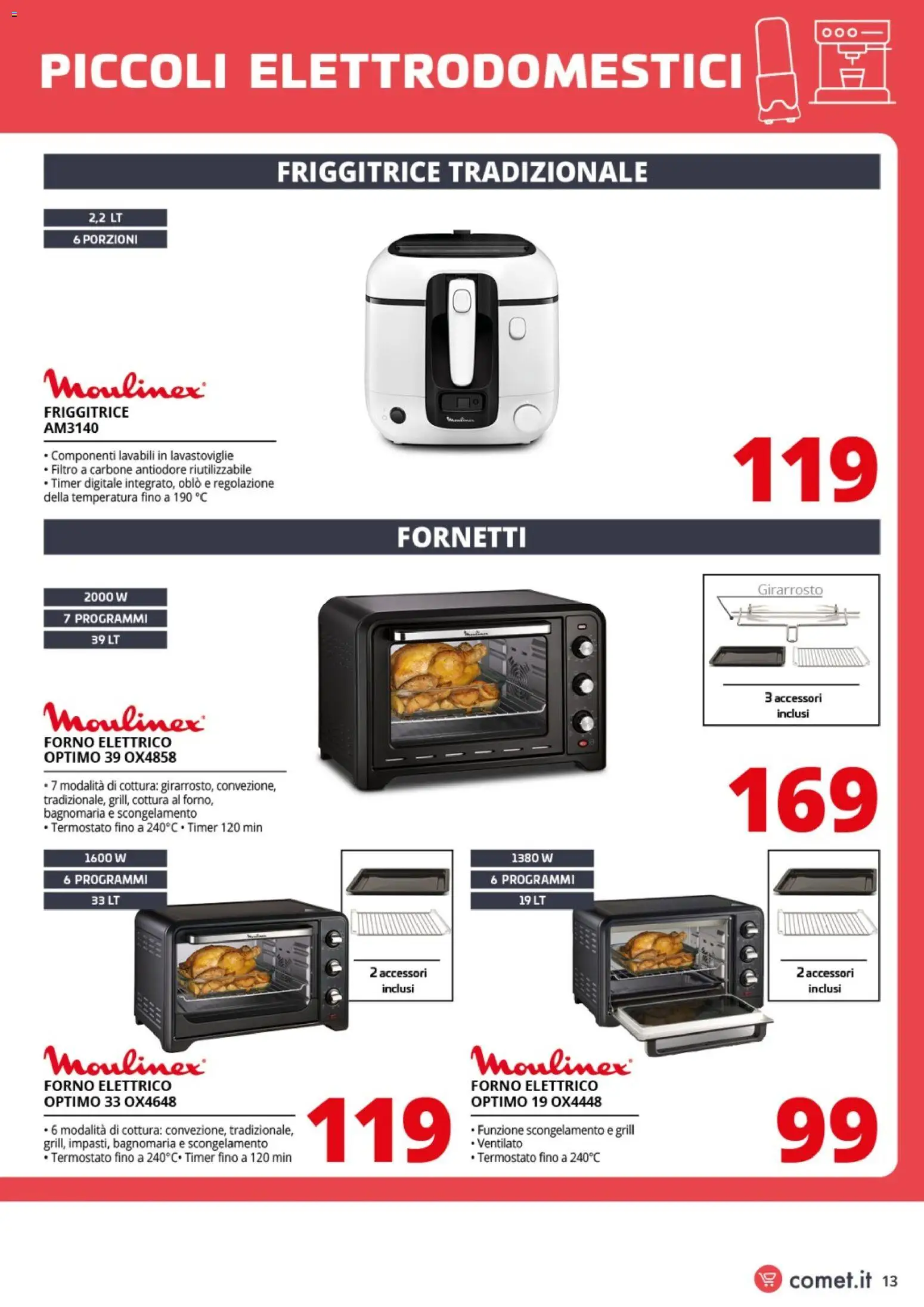 Volantino Comet del 06.03.2026 | Pagina: 13 | Prodotti: Lavastoviglie, Forno, Friggitrice, Forno elettrico