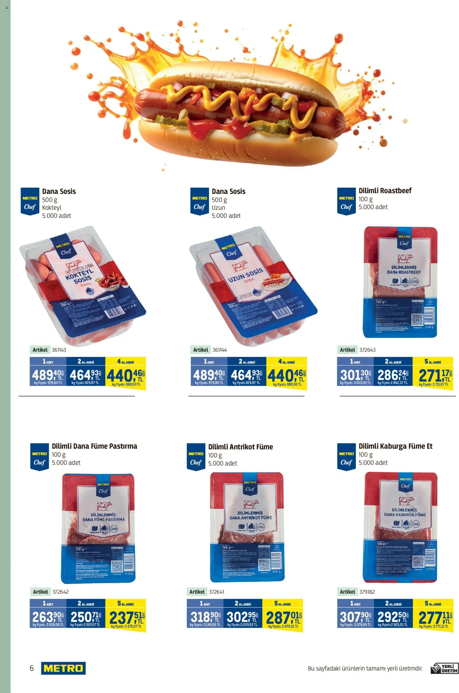 Metro - Kafeler & Pastaneler Kataloğu - 08.04.2026 tarihinden itibaren geçerlidir | Sayfa: 6 | Ürünler: Sosis, Dana füme