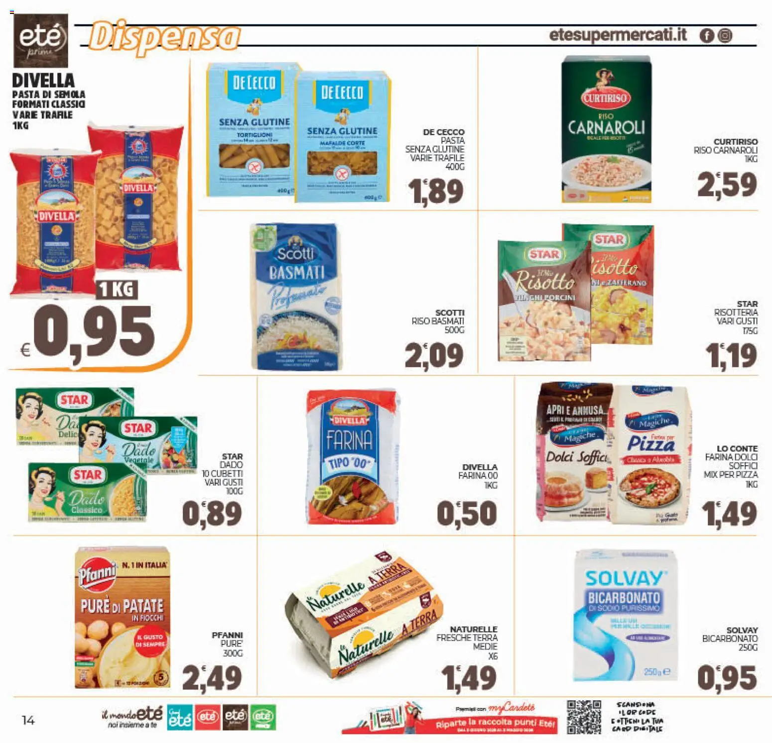 Volantino Eté del 27.12.2025 | Pagina: 14 | Prodotti: Riso Carnaroli, Pizza, Bicarbonato, Pasta