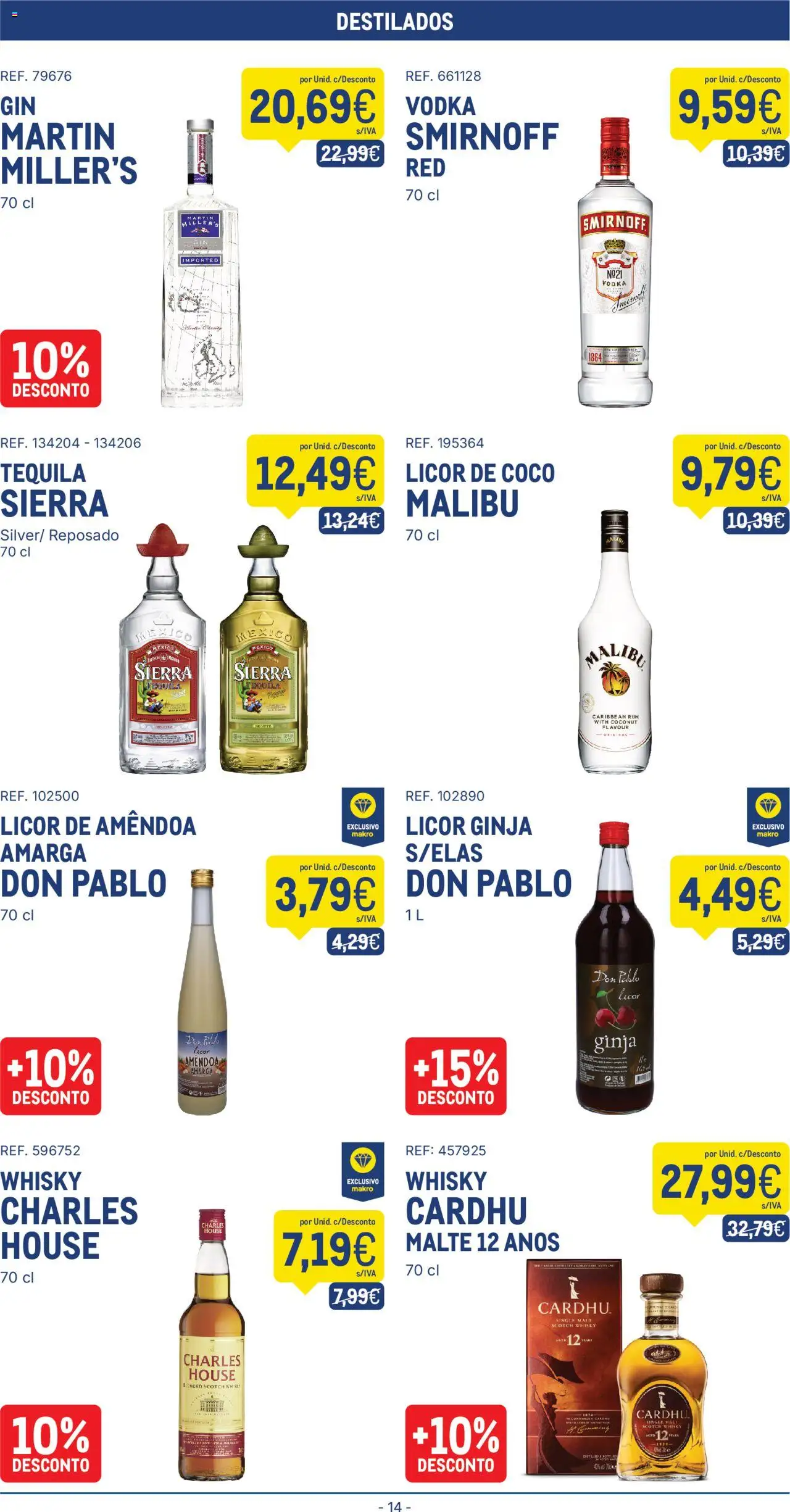 Makro folheto │ válido de 14.10.2025 | Página: 14 | Produtos: Rum, Licor, Tequila, Vodka