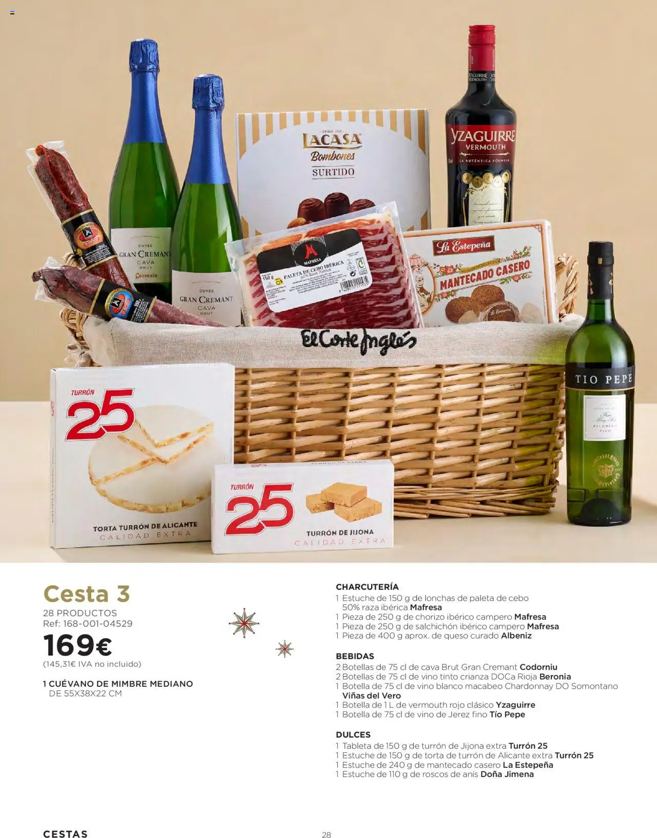 El Corte Inglés ofertas │ válido desde el 06.10.2025 | Página: 28 | Productos: Queso, Vino, Tableta, Cesta
