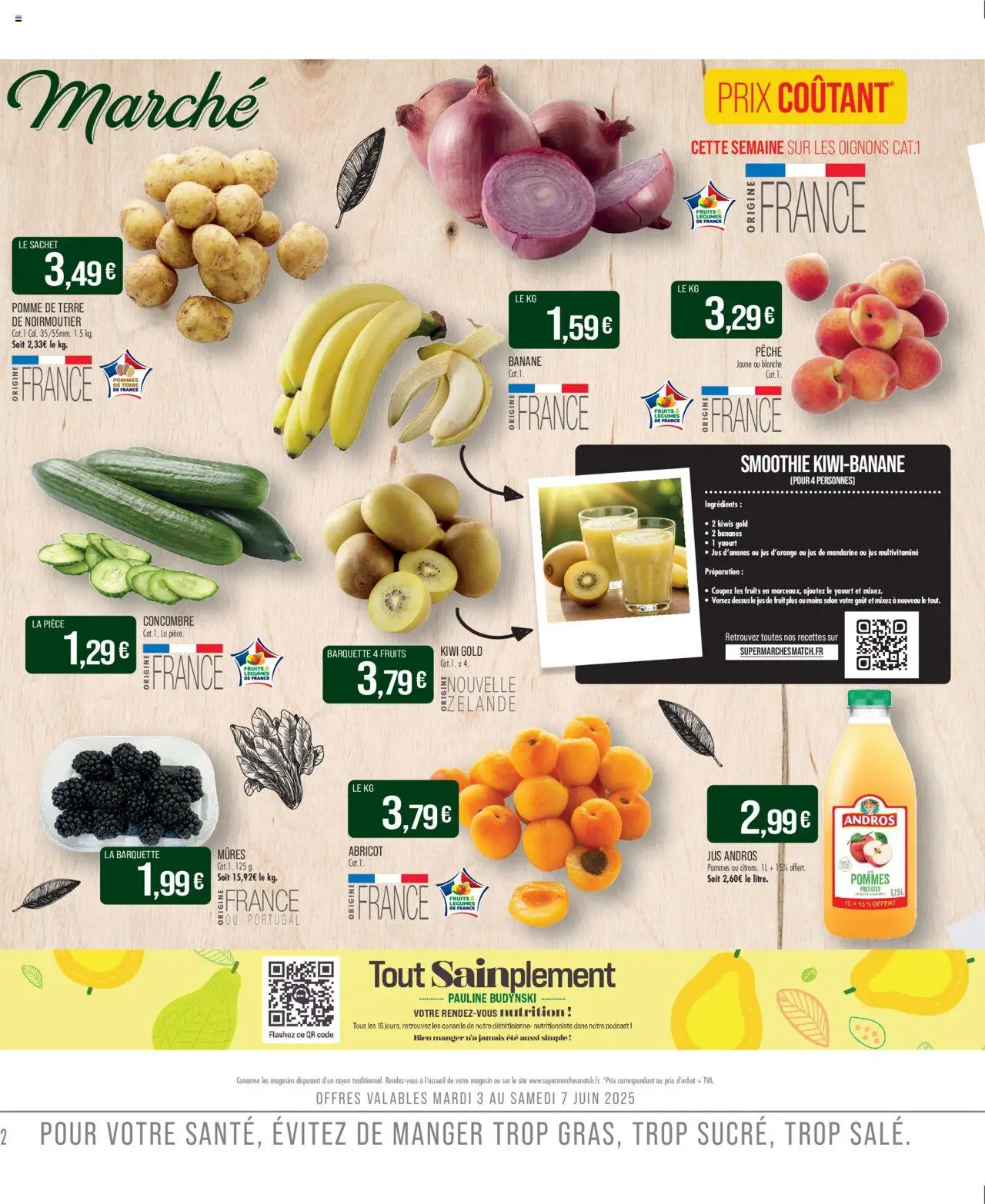  | Page: 2 | Produits: Pomme, Jus d'ananas, Yaourt, Pommes