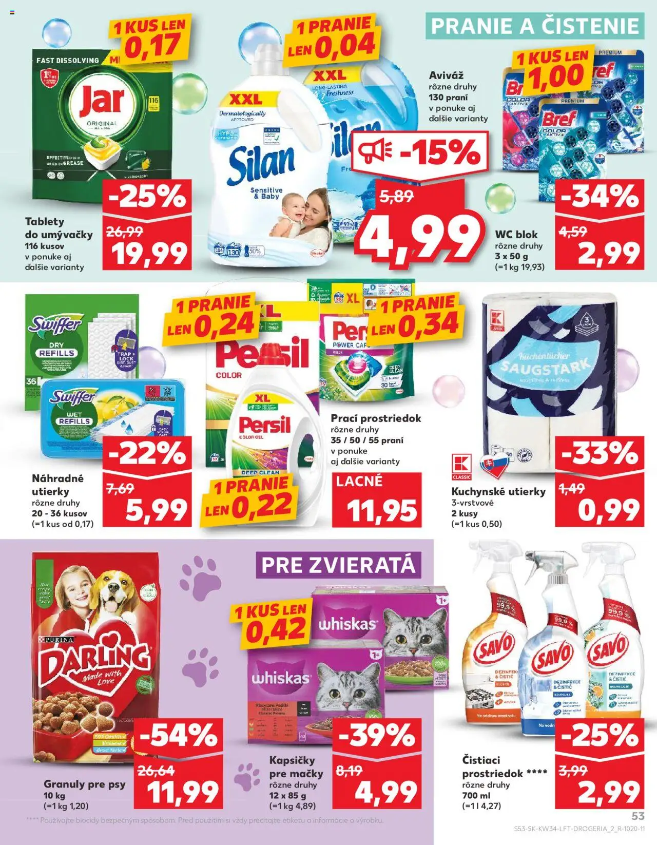Kaufland Košice-OC Galéria │ platný od 21.08.2025 | Strana: 53 | Produkty: Silan, Wc blok, Whiskas, Jar