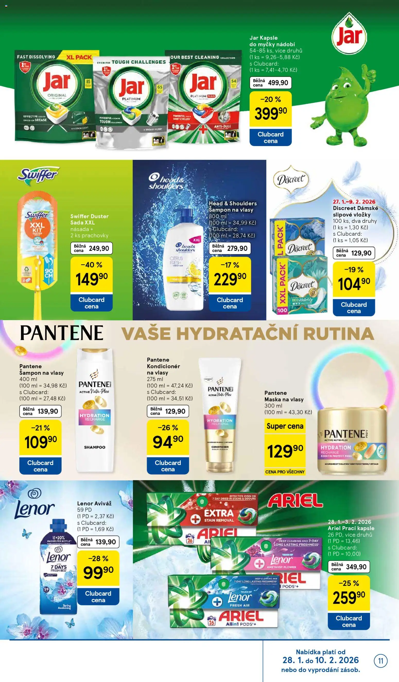 Tesco leták - Hypermarket od 28.01.2026 | Strana: 11 | Produkty: Nádobí, Kapsle, Swiffer, Ariel