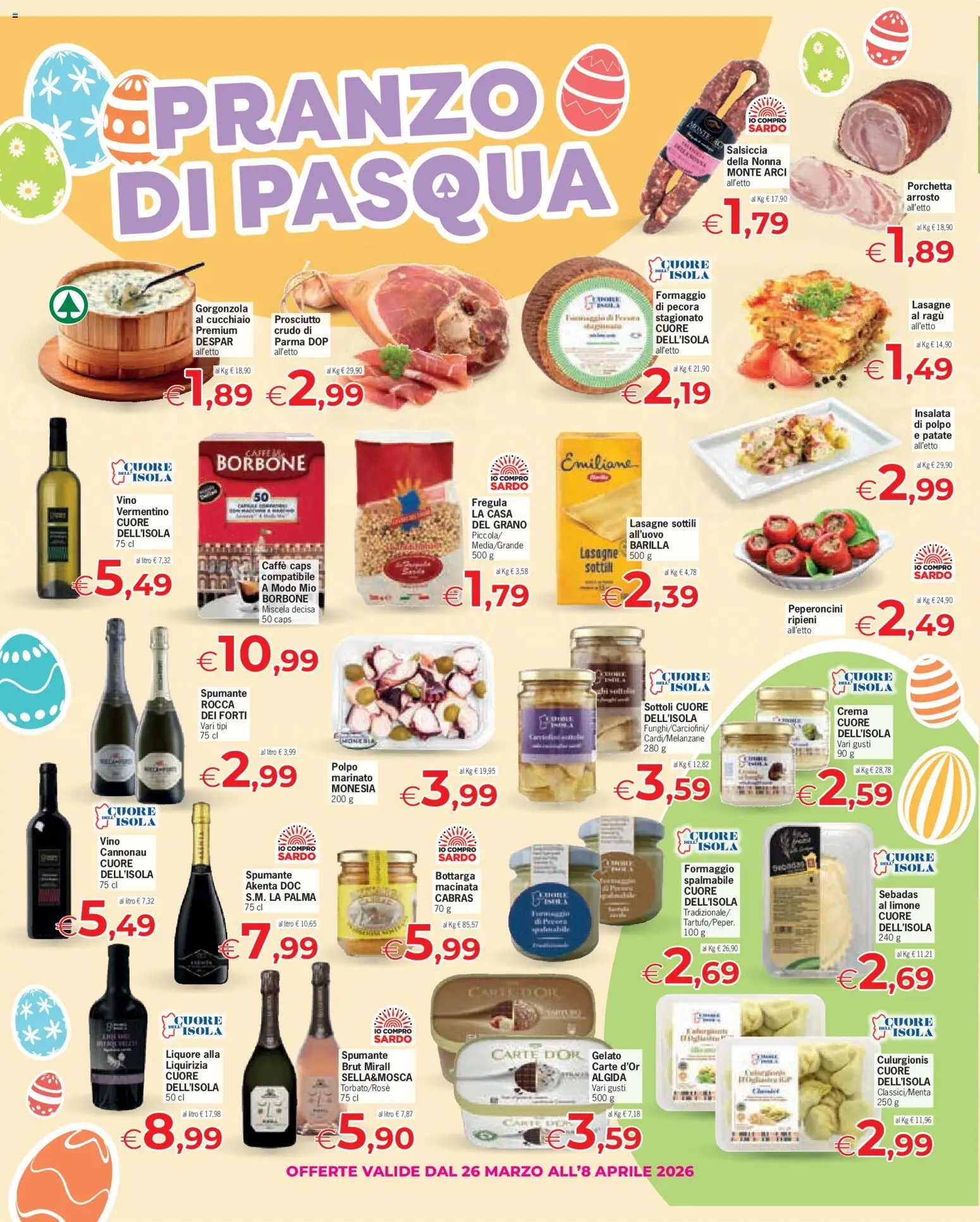 Volantino Eurospar del 26.03.2026 | Pagina: 4 | Prodotti: Crema, Gelato, Polpo, Formaggio