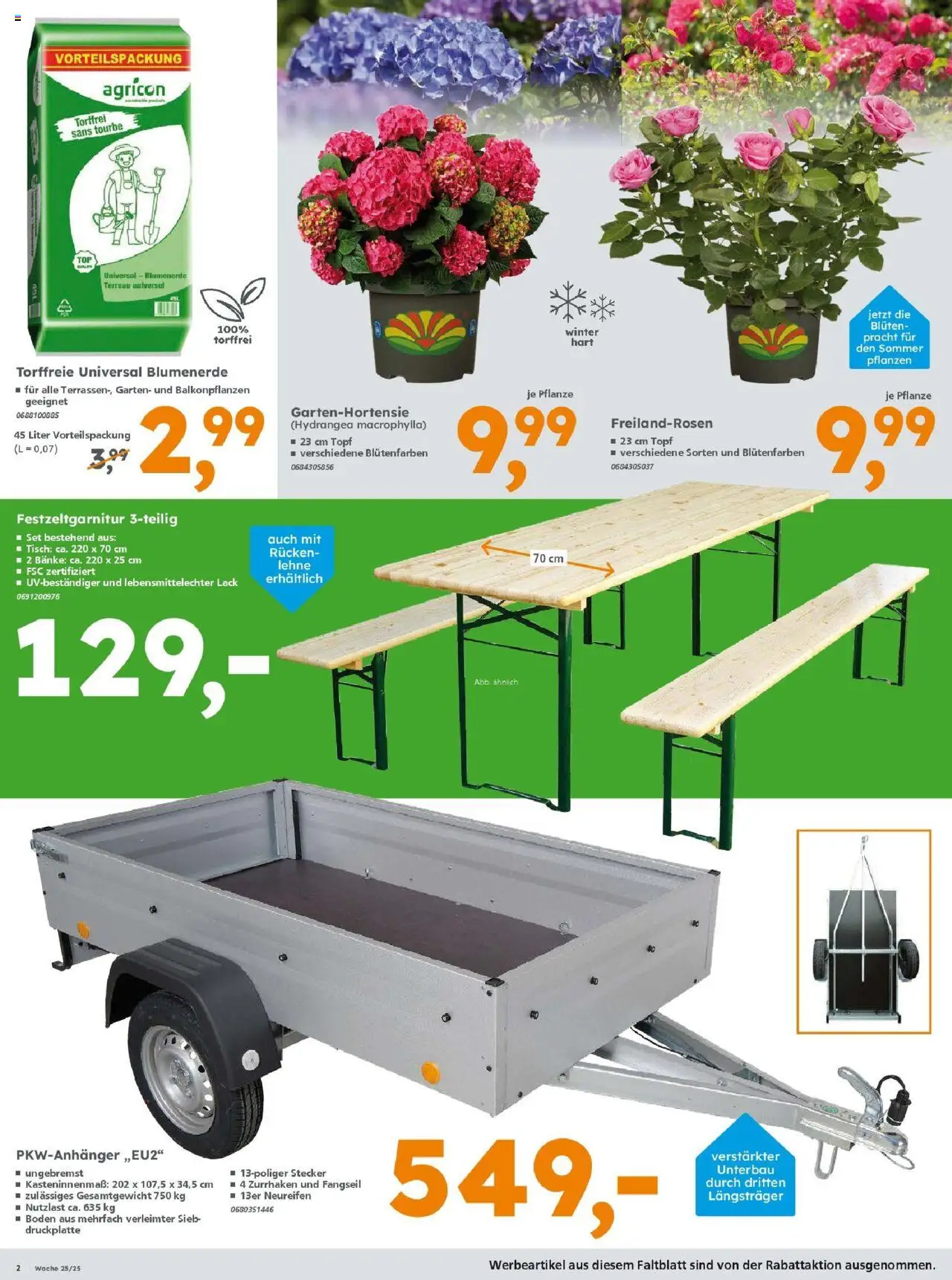 Globus Baumarkt prospekt Saarlouis	 - gültig ab dem 15.06.2025 | Seite: 2 | Produkte: Tisch, Blumenerde