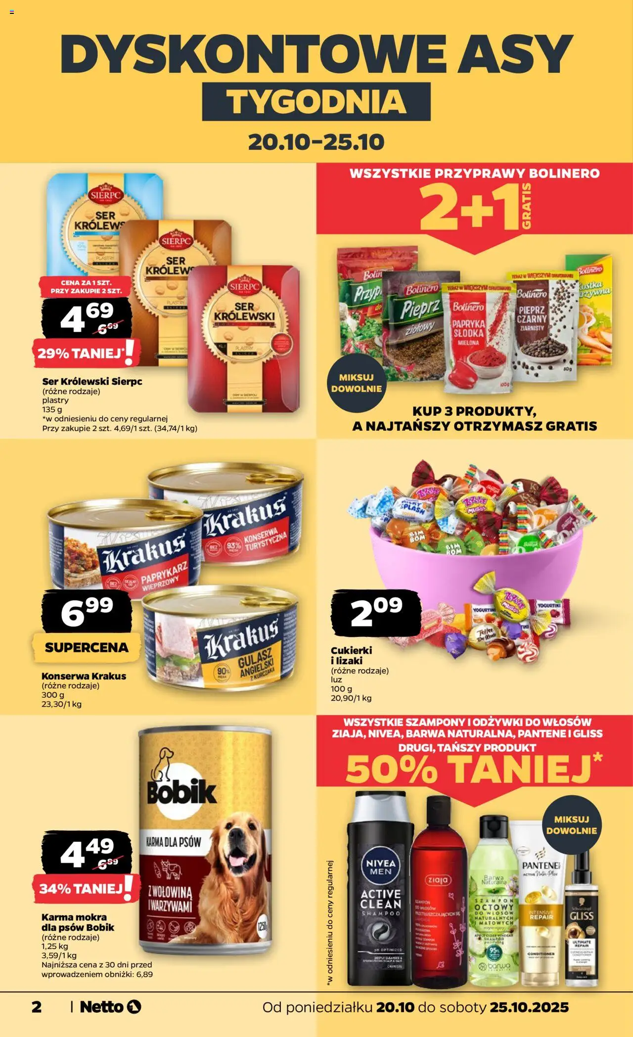 Netto gazetka - Spożywcza od 20.10.2025 | Strona: 2 | Produkty: Ser, Lizaki, Wołowina, Karma dla psów