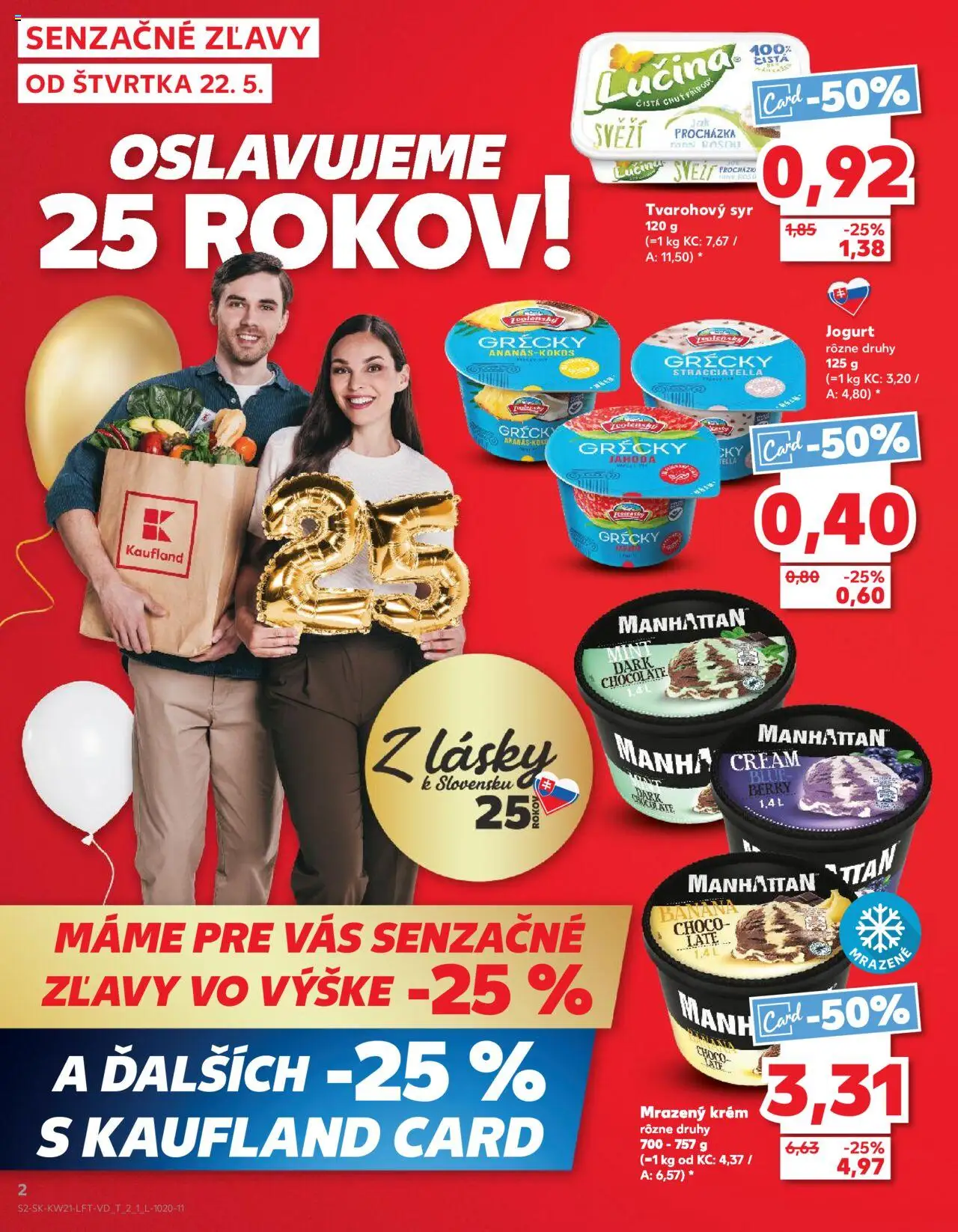 Nové Kaufland akcie – leták je platný od 22.05.2025 | Strana: 2 | Produkty: Syr, Jogurt, Krém