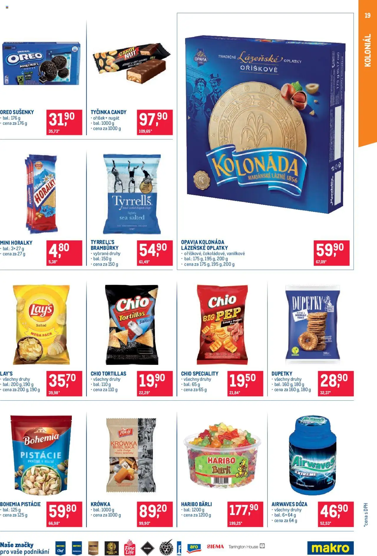 Makro leták - Pro milovníky jídla od 10.09.2025 | Strana: 19 | Produkty: Pistácie, Lay's, Oreo, Oplatky