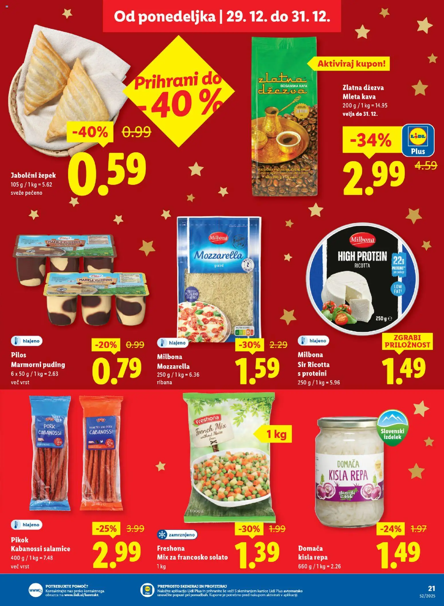 Novi Lidl katalog ponudbe – veljaven od 23.12.2025 | Stran: 21 | Izdelki: Puding, Sir, Kava