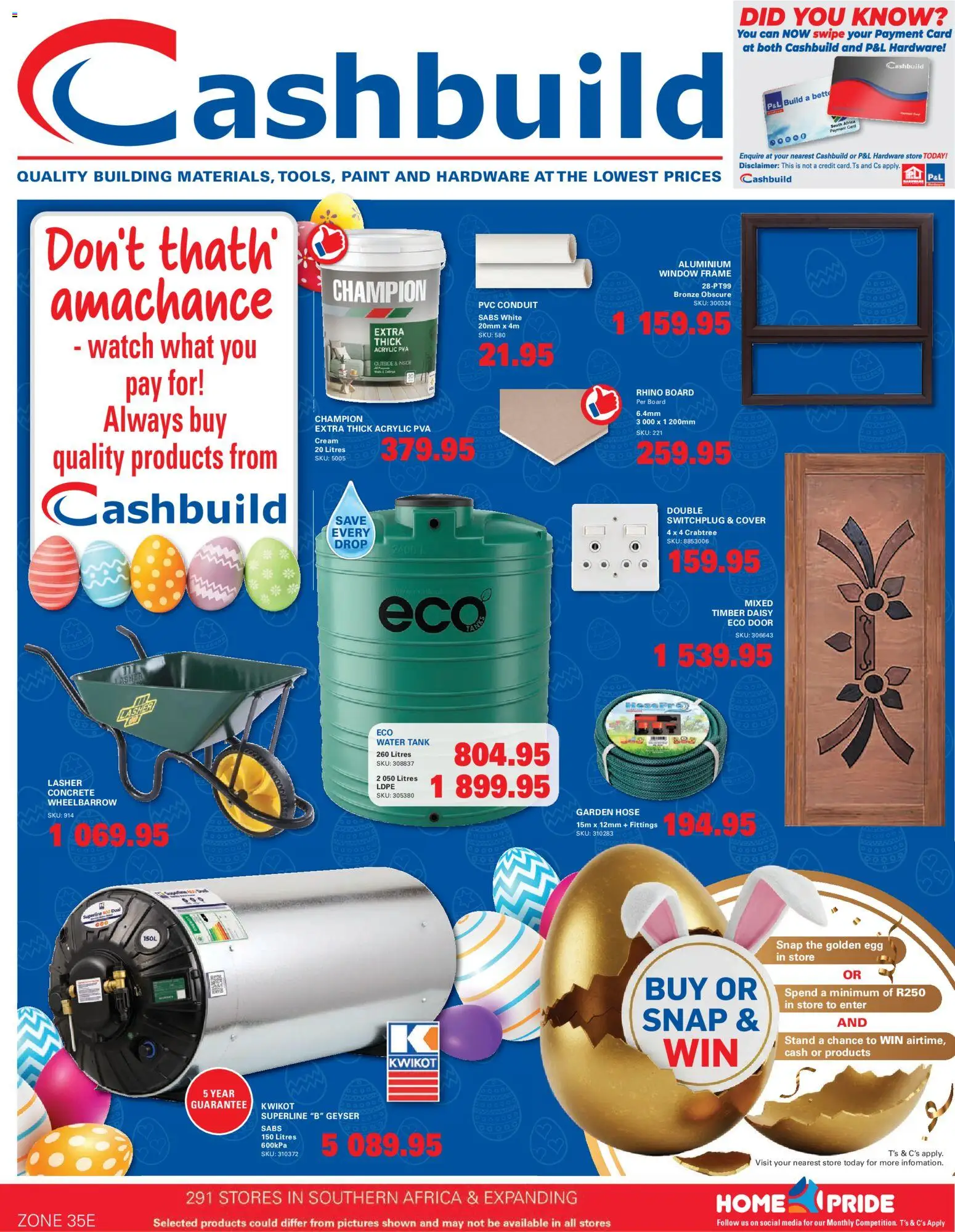 New Cashbuild catalogue – valid from 23.03.2026 | Page: 1 | Products: Cover, Paint, Garden hose, Cream